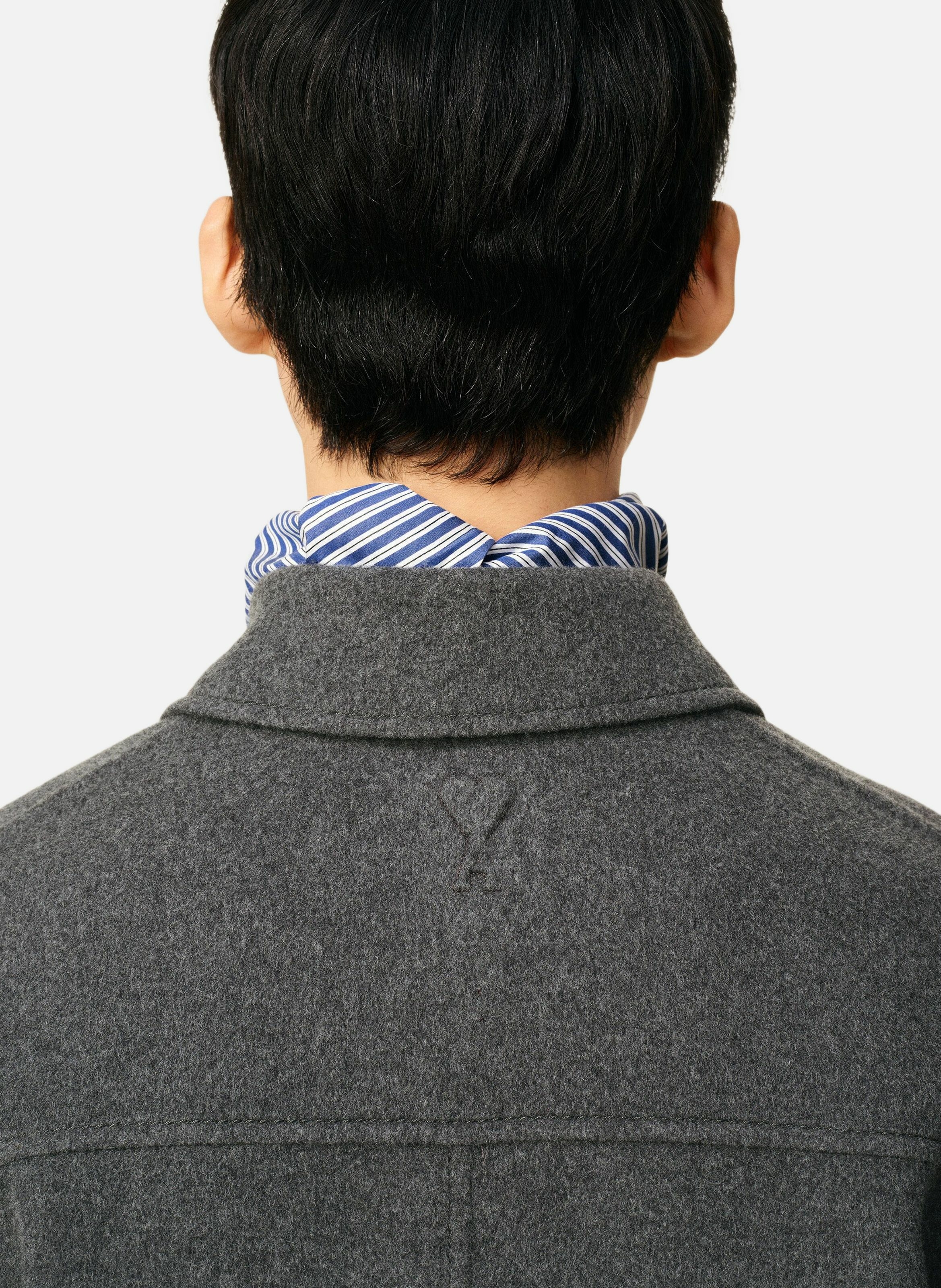 Blouson boule boutonné en laine AMI PARIS Gris