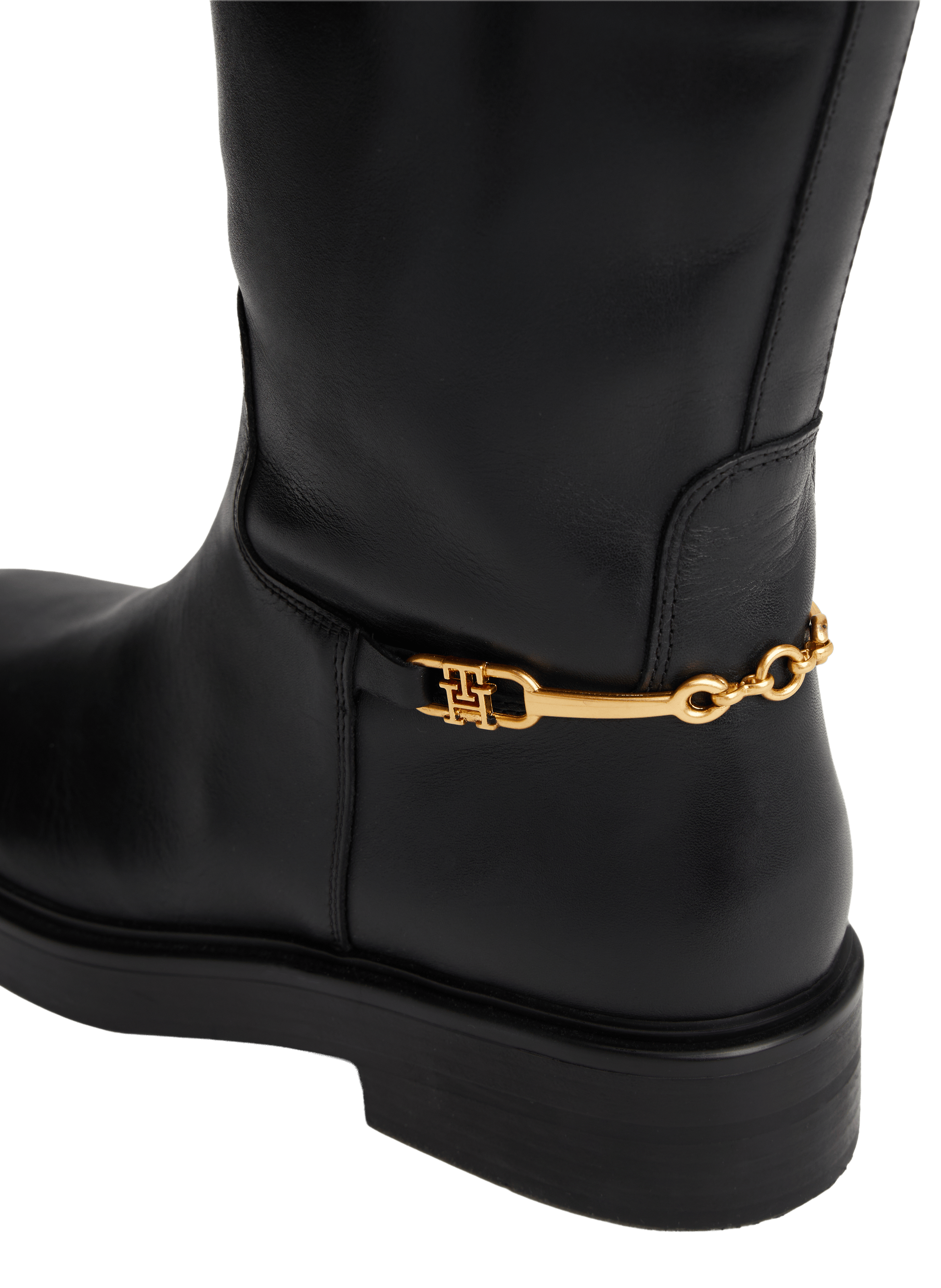 Bottes cavalières en cuir TOMMY HILFIGER Noir