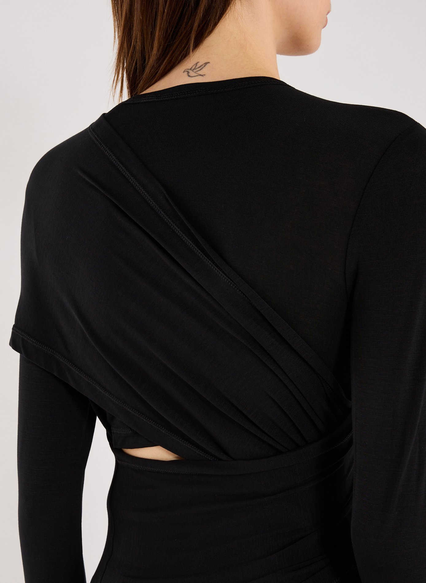 Draped cowl neck top HELMUT LANG Black