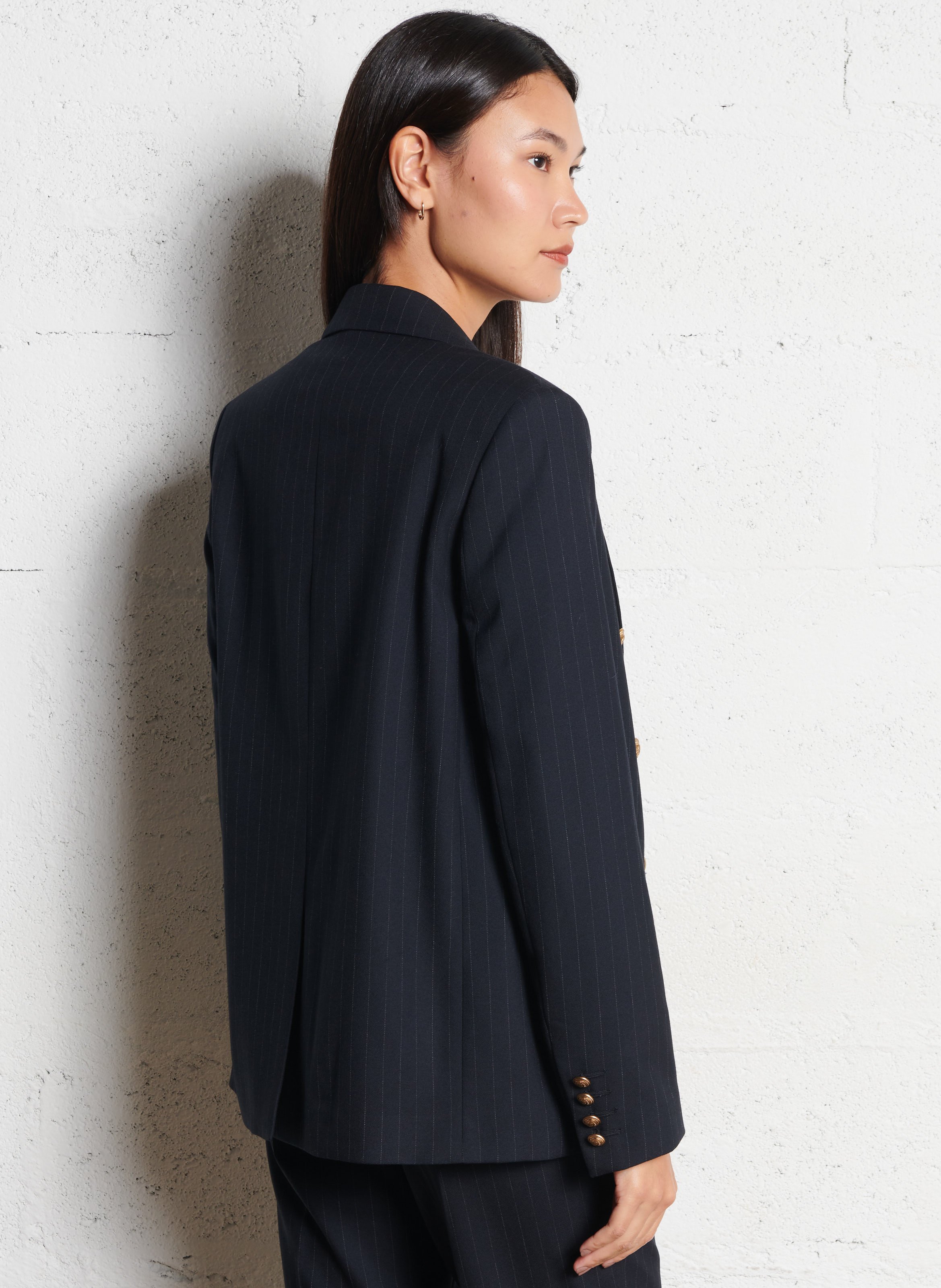 Veste de tailleur à rayures Bleu