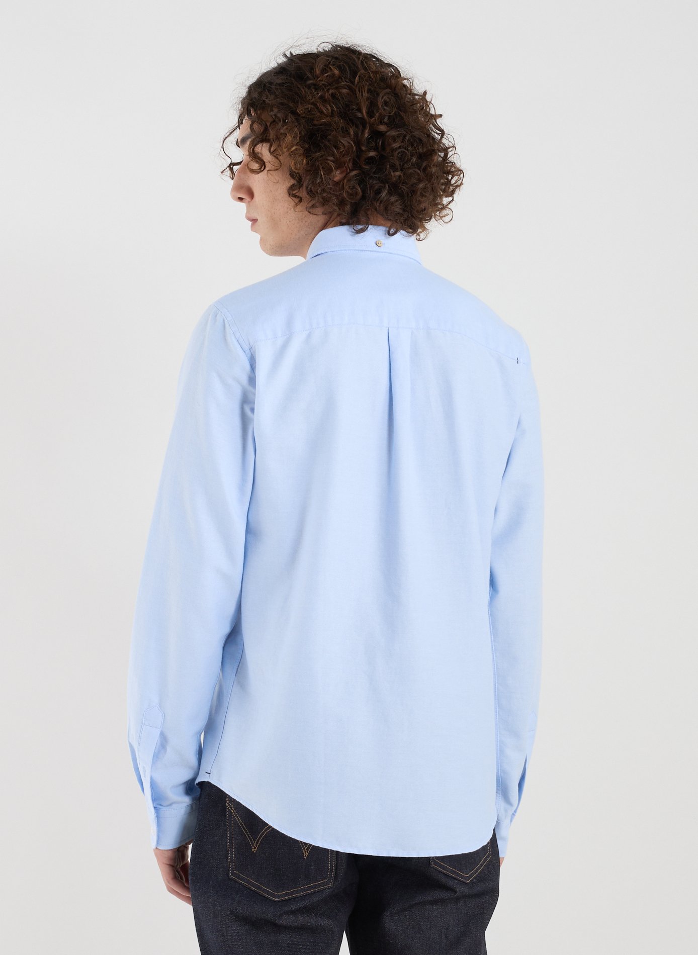 Solid cotton American collar shirt FAGUO Blue