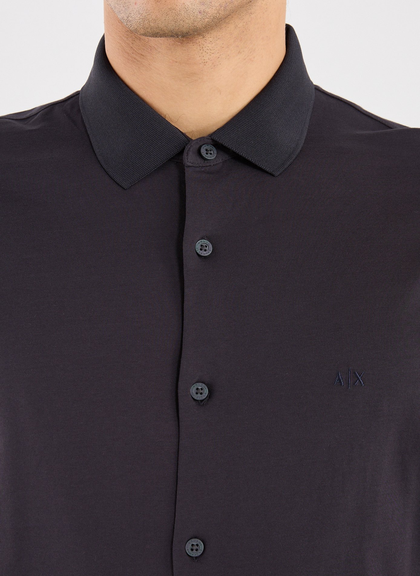 Chemise droit en coton ARMANI EXCHANGE Bleu