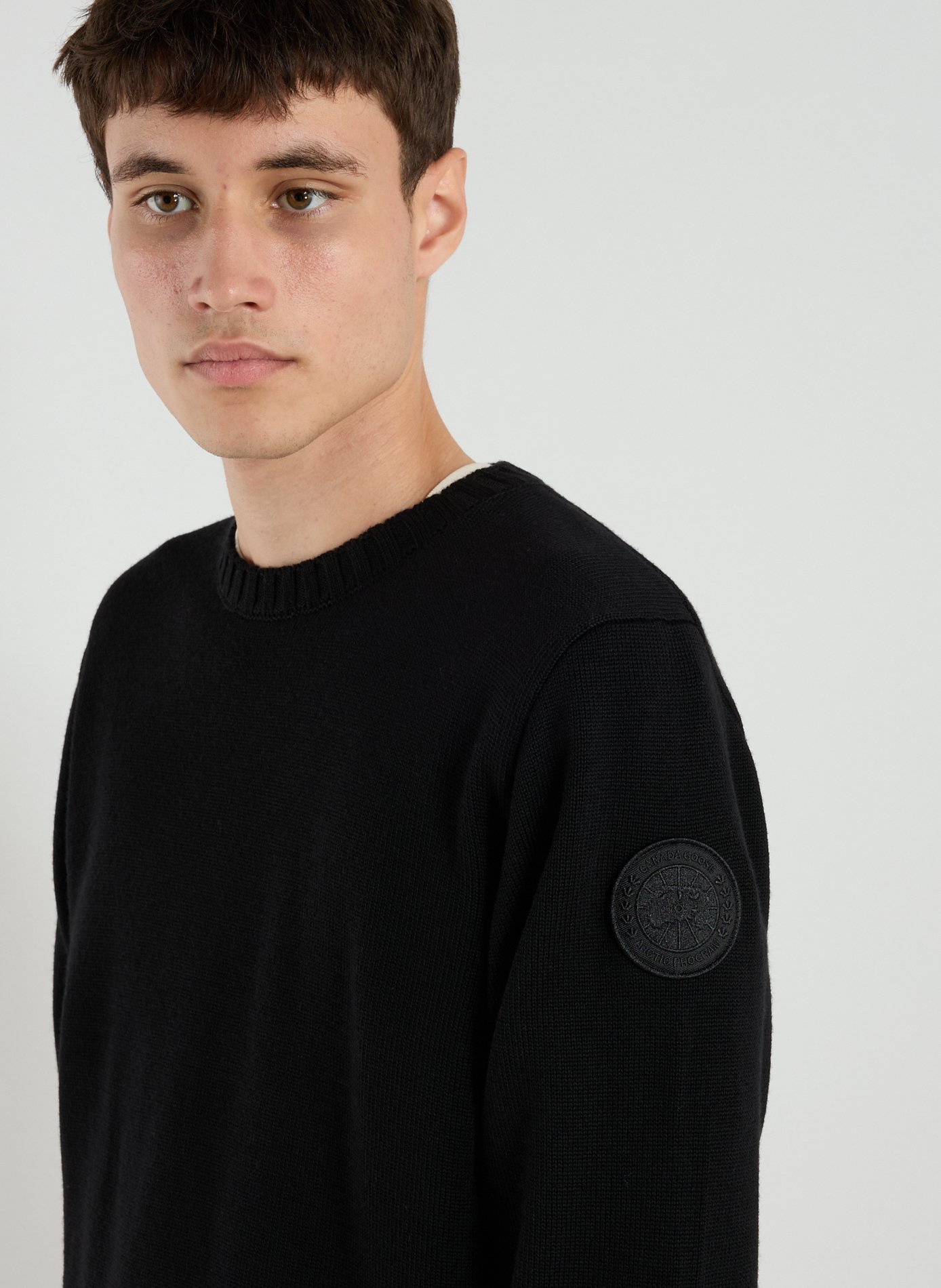 Pull col rond en laine CANADA GOOSE Gris