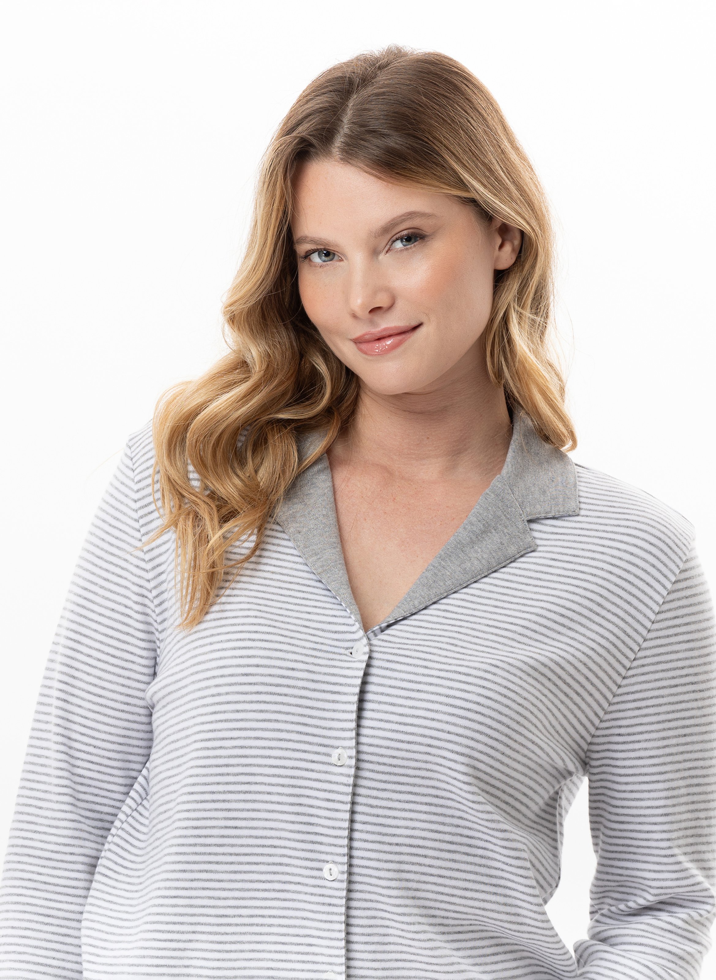 Pyjama boutonné en coton flocon 106 LE CHAT Gris