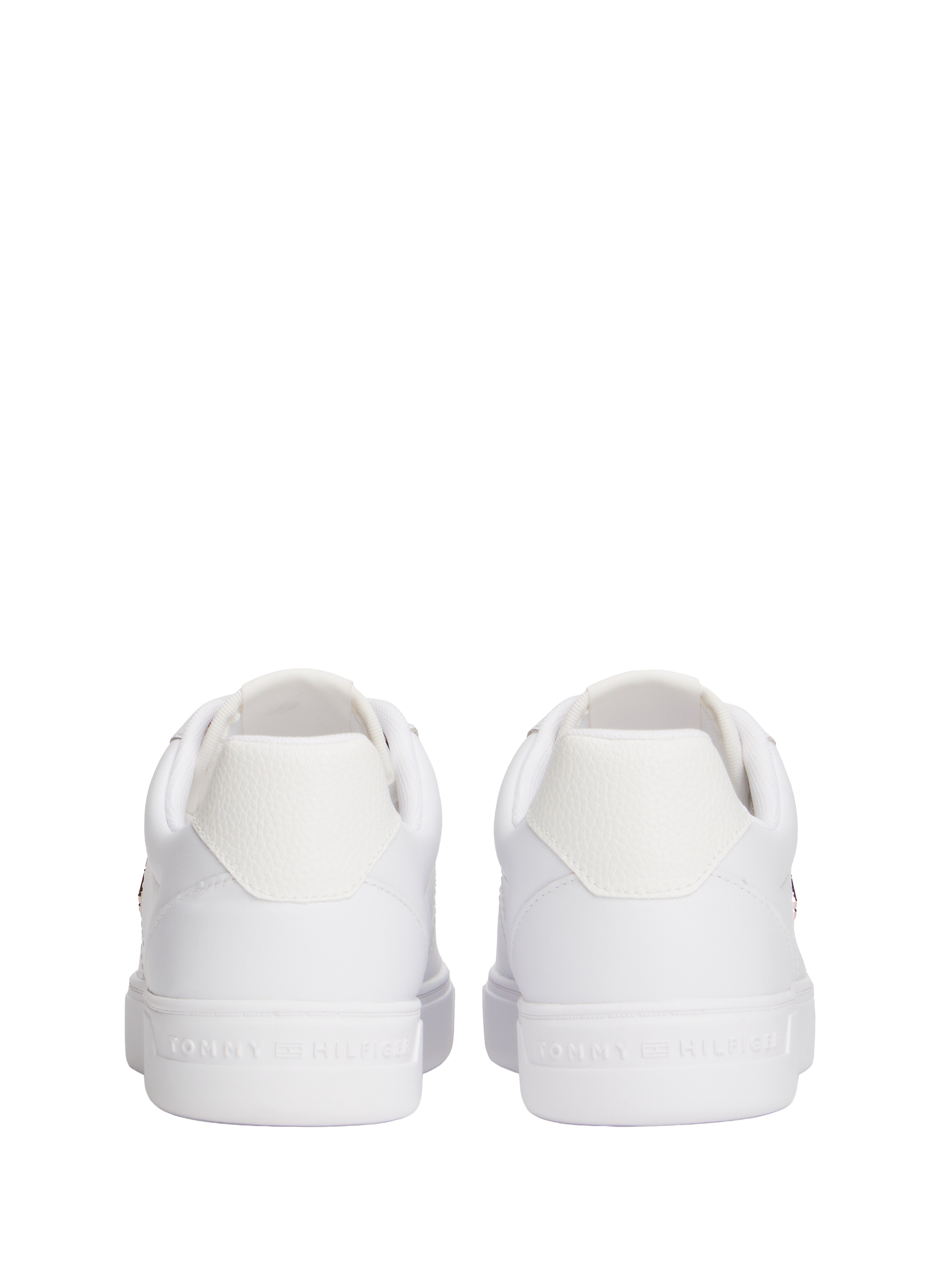 Monogram leather sneakers TOMMY HILFIGER White