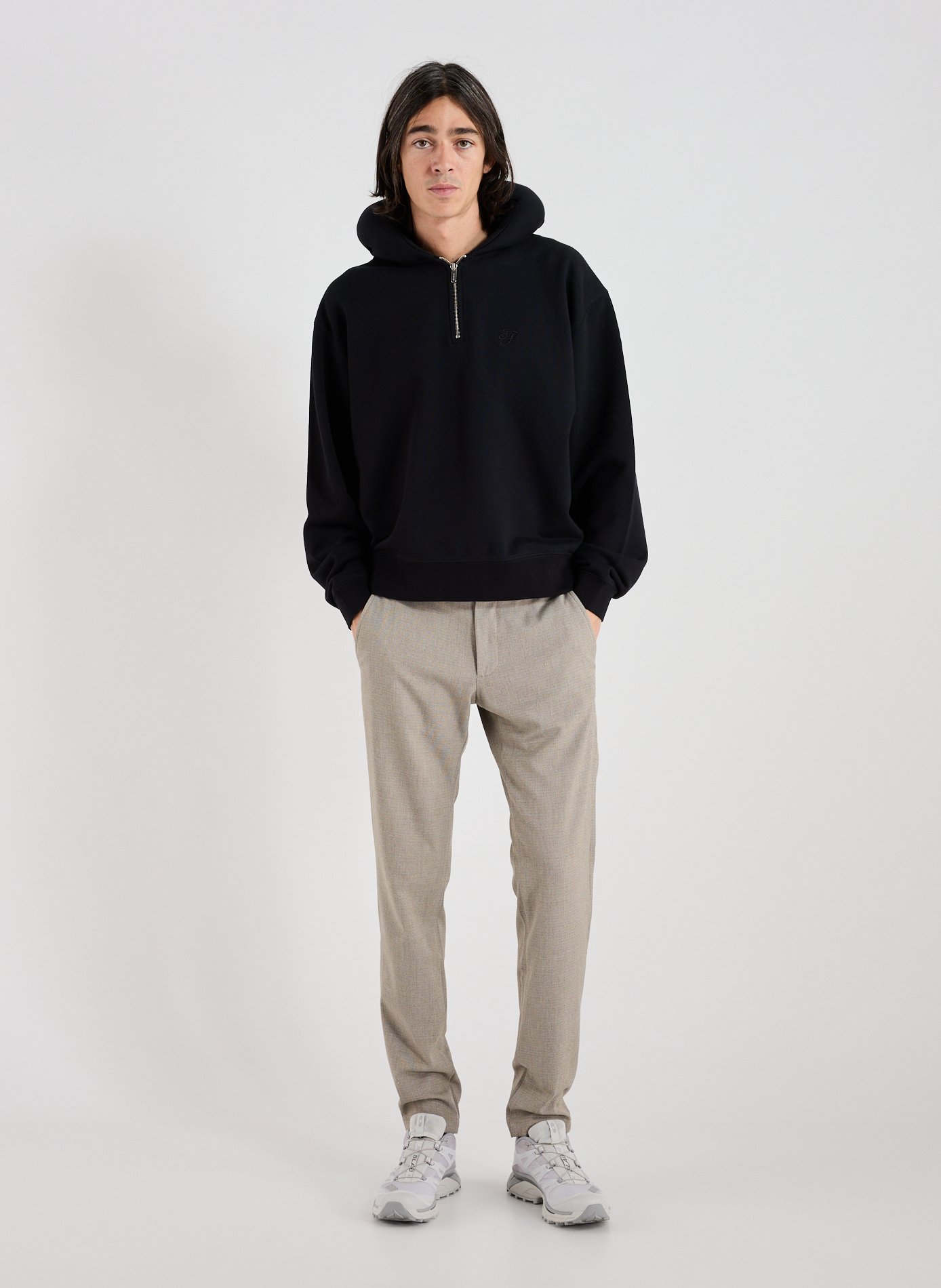 Sweatshirt à col coussin en coton 3 PARADIS Noir