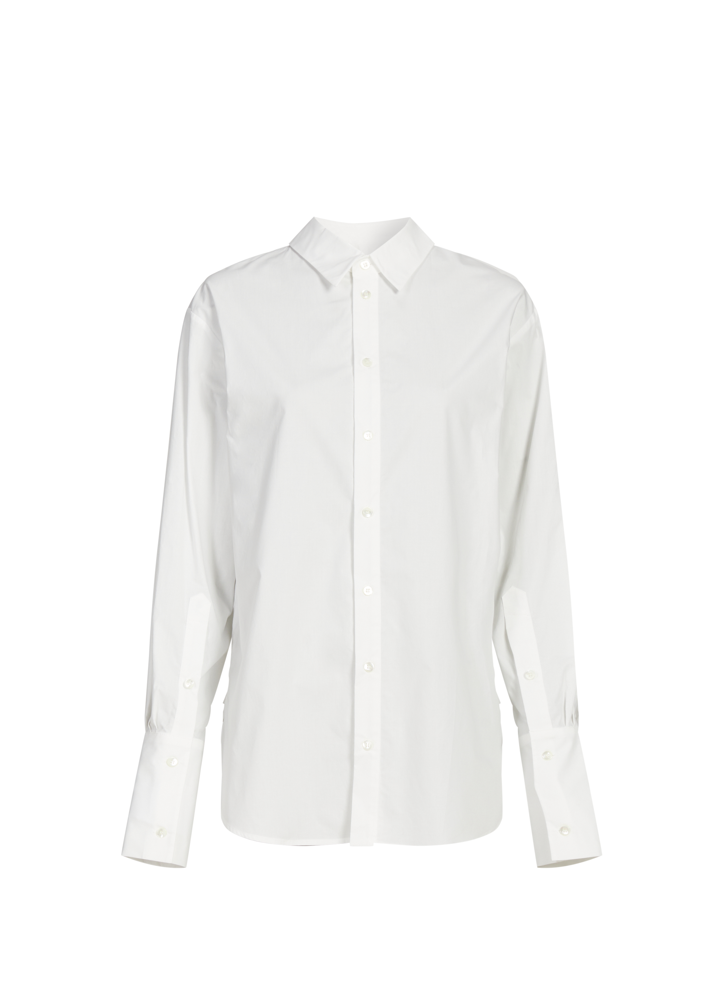 Chemise col classique manches contrastantes en coton R2W White