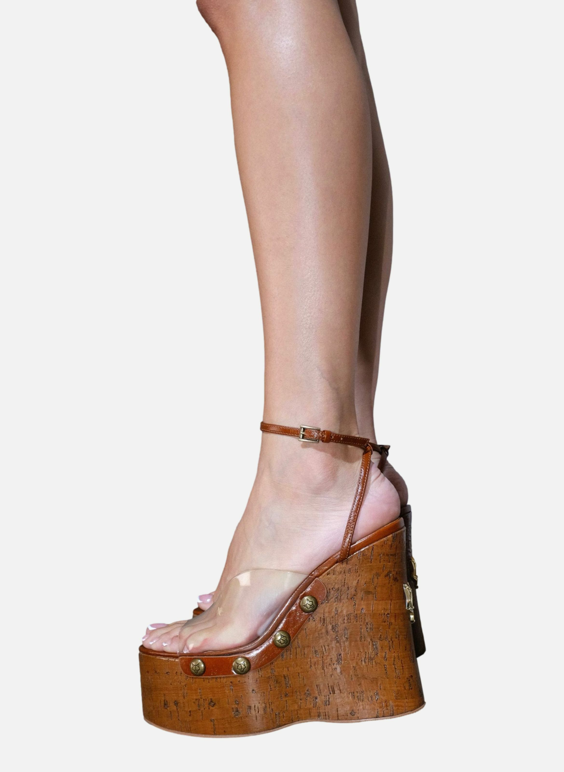 Sabots compensés tiger lilly NAKED WOLFE Marron