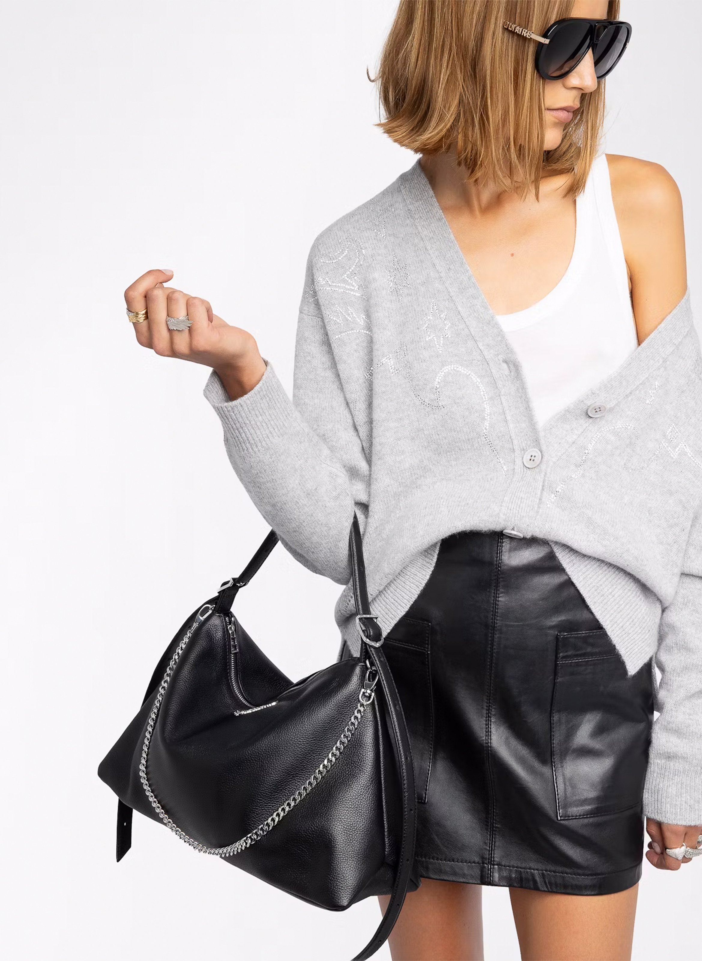 Gilet col v en cachemire salomy ZADIG&VOLTAIRE Gris