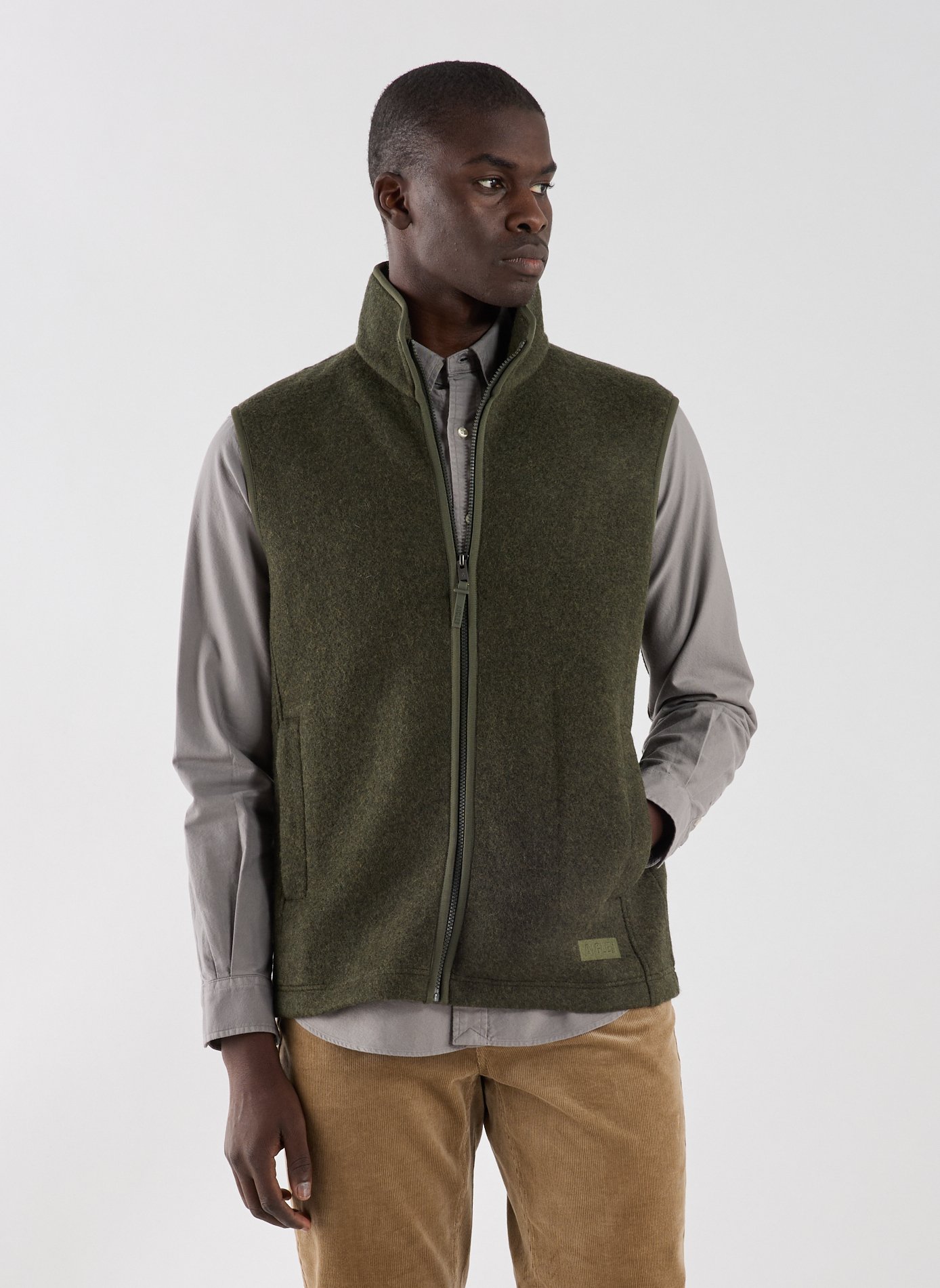 Doudoune sans manches à col montant AIGLE Kaki