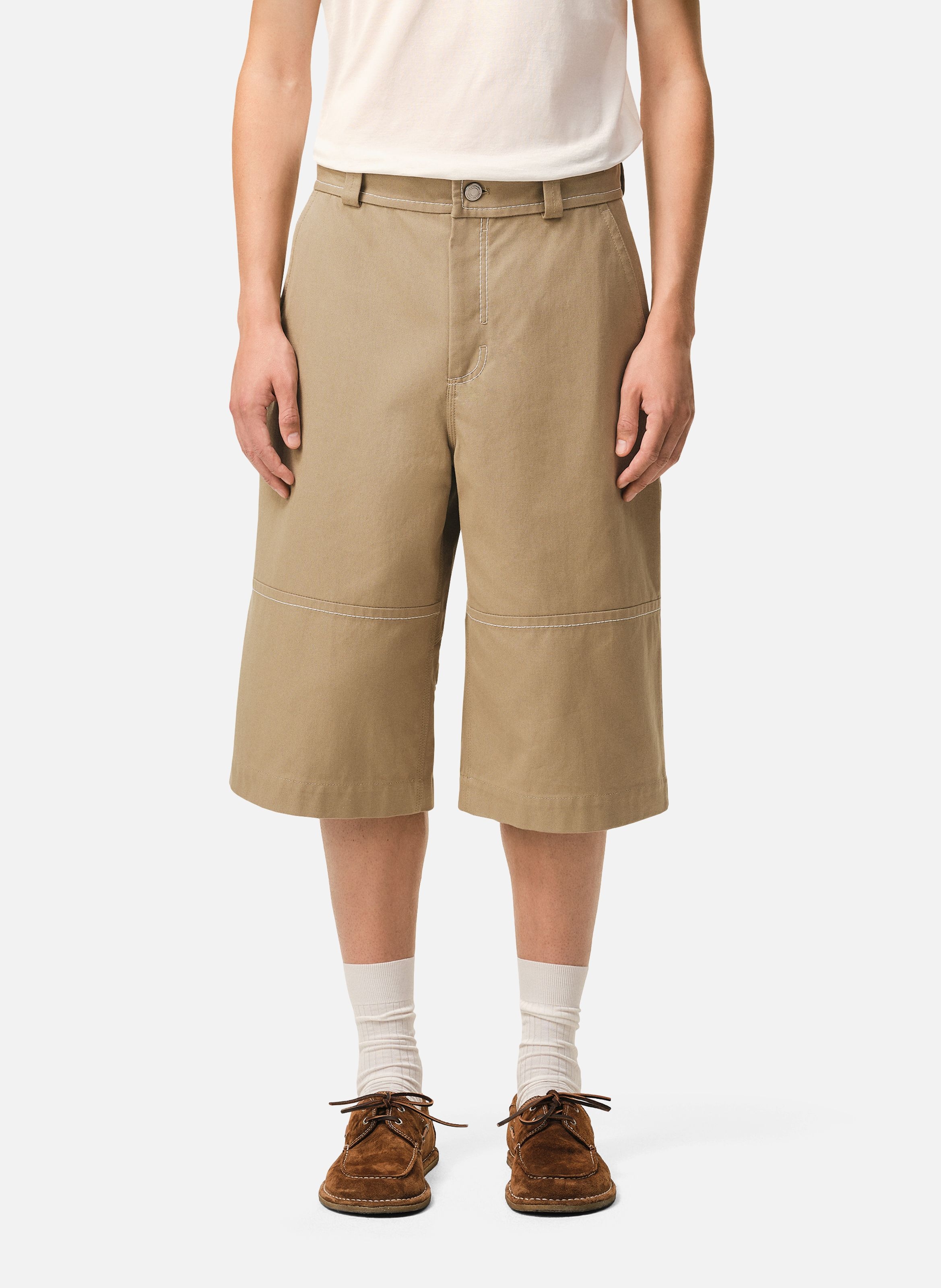 Bermuda worker en coton BeigeAMI PARIS