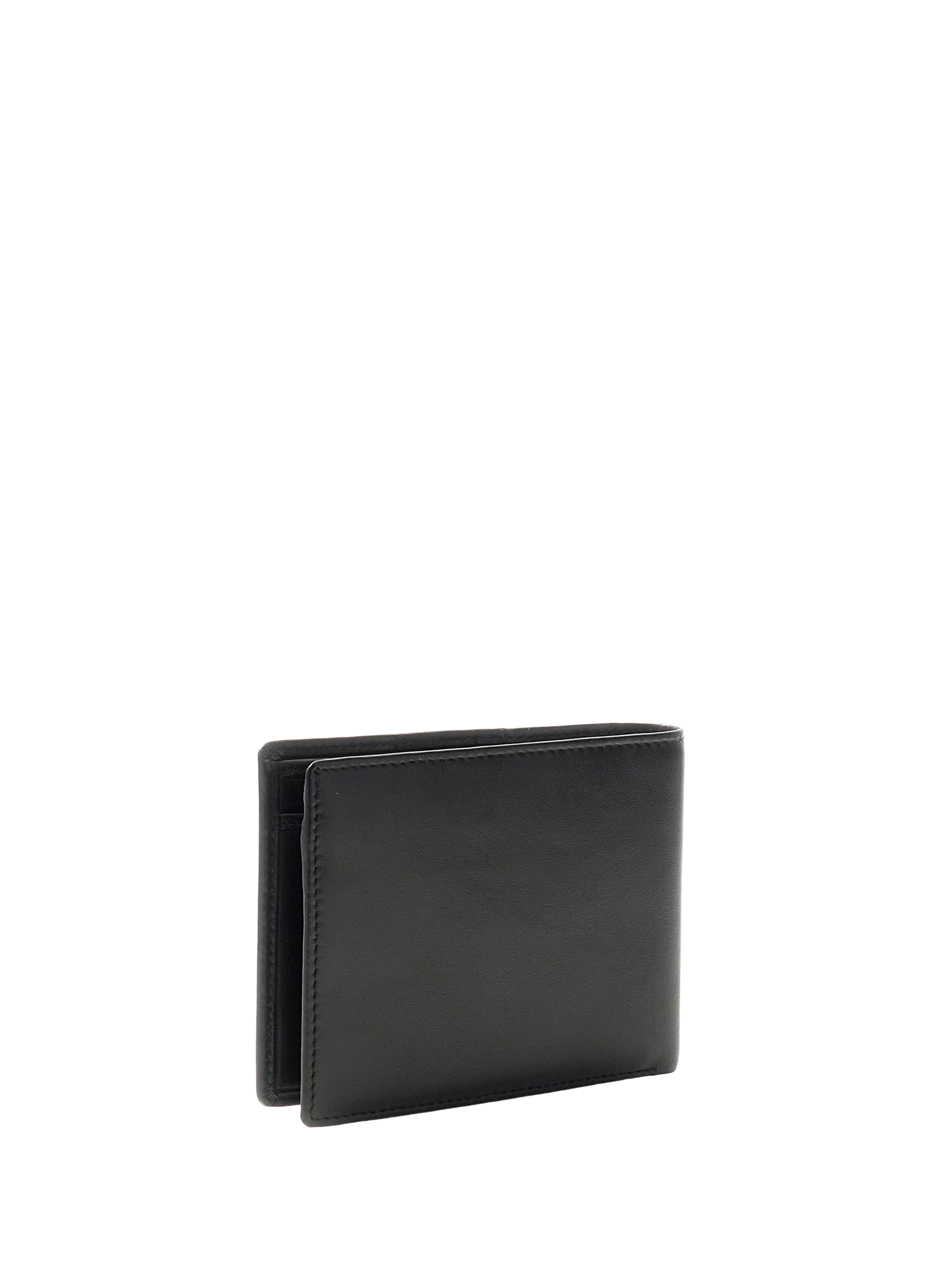 Compact cow leather wallet GUESS Black