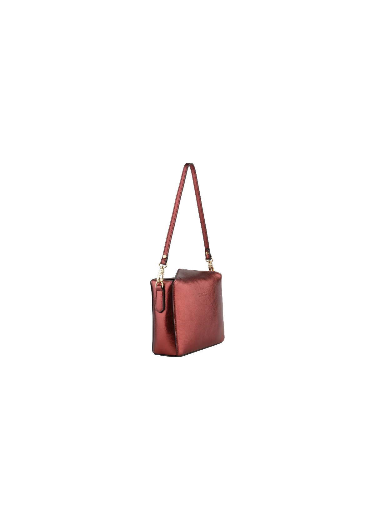 Cassetta metallic | sac porté crossbody en cuir de vachette POURCHET Rouge