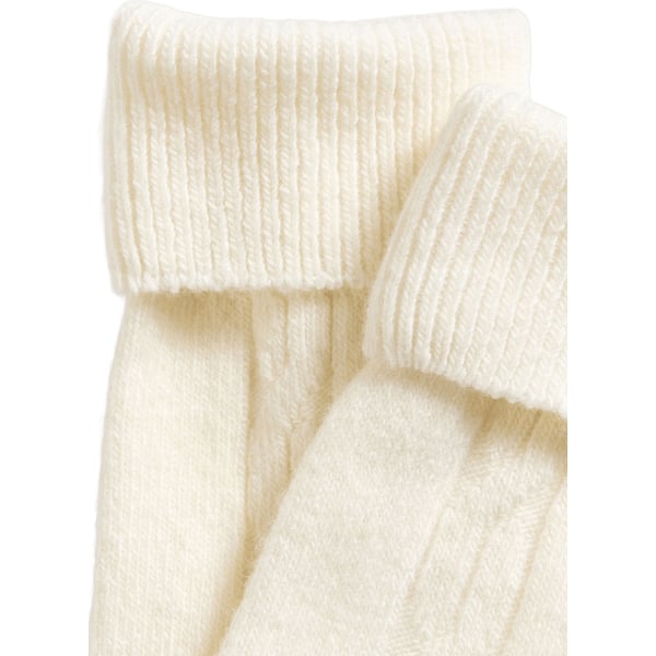 Chaussettes mi-hautes à revers en laine et cachemire mélangés