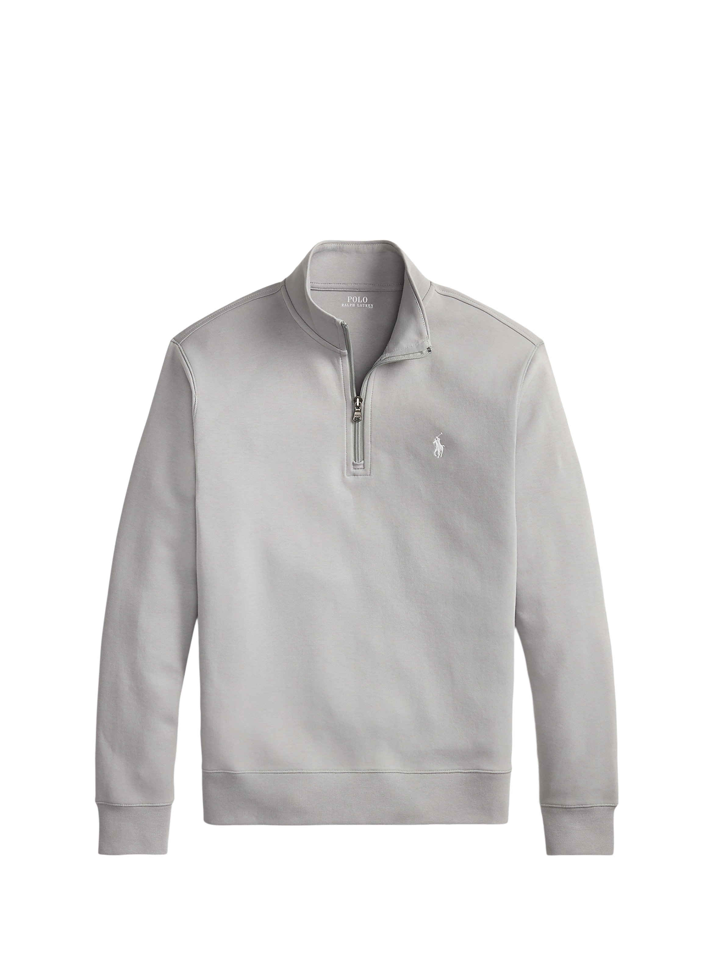 Sweat col montant zippé en coton POLO RALPH LAUREN Gris