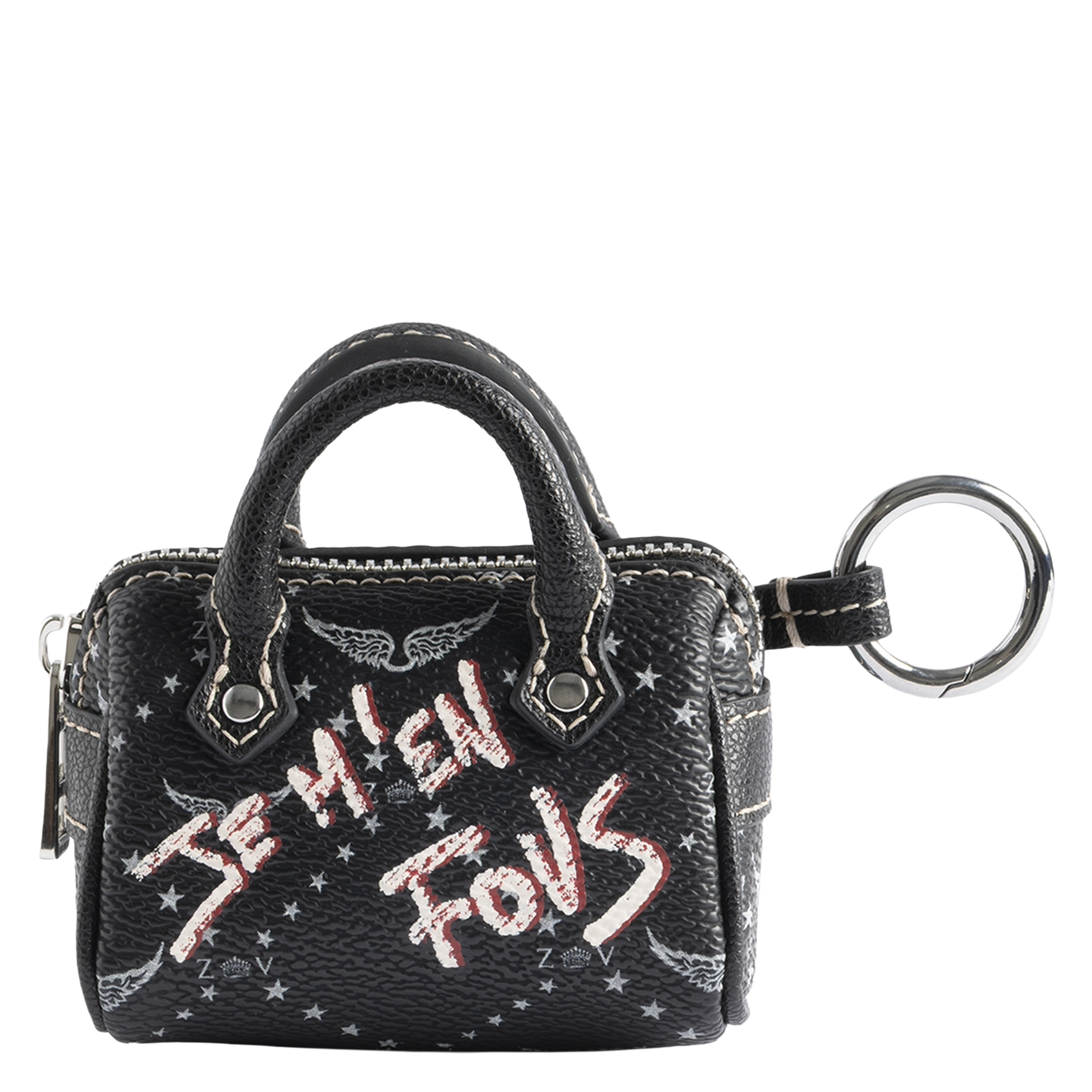 Porte-clés sac imprimé sunny ZADIG&VOLTAIRE Noir