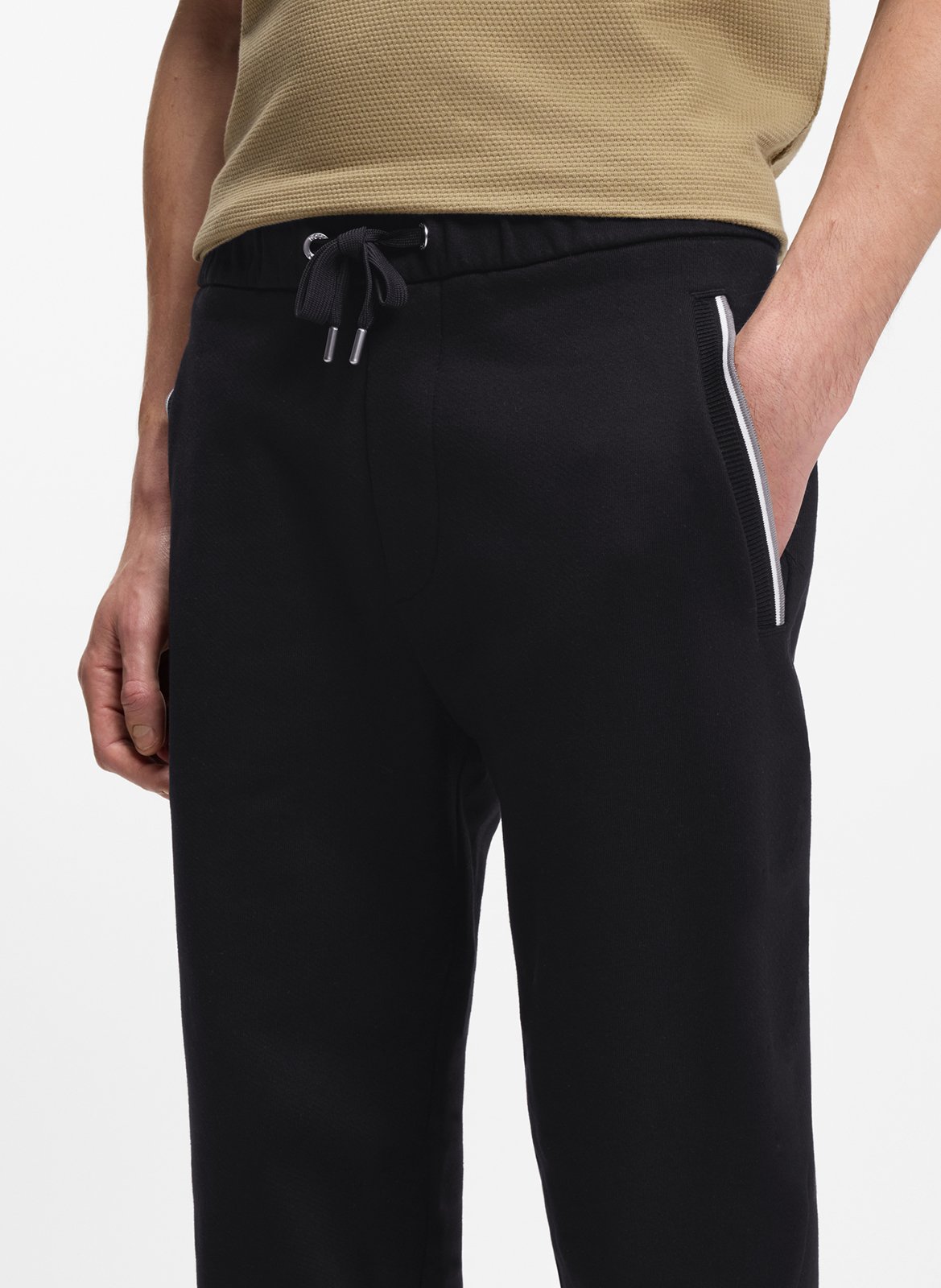 Jogging droit en coton BOSS Noir