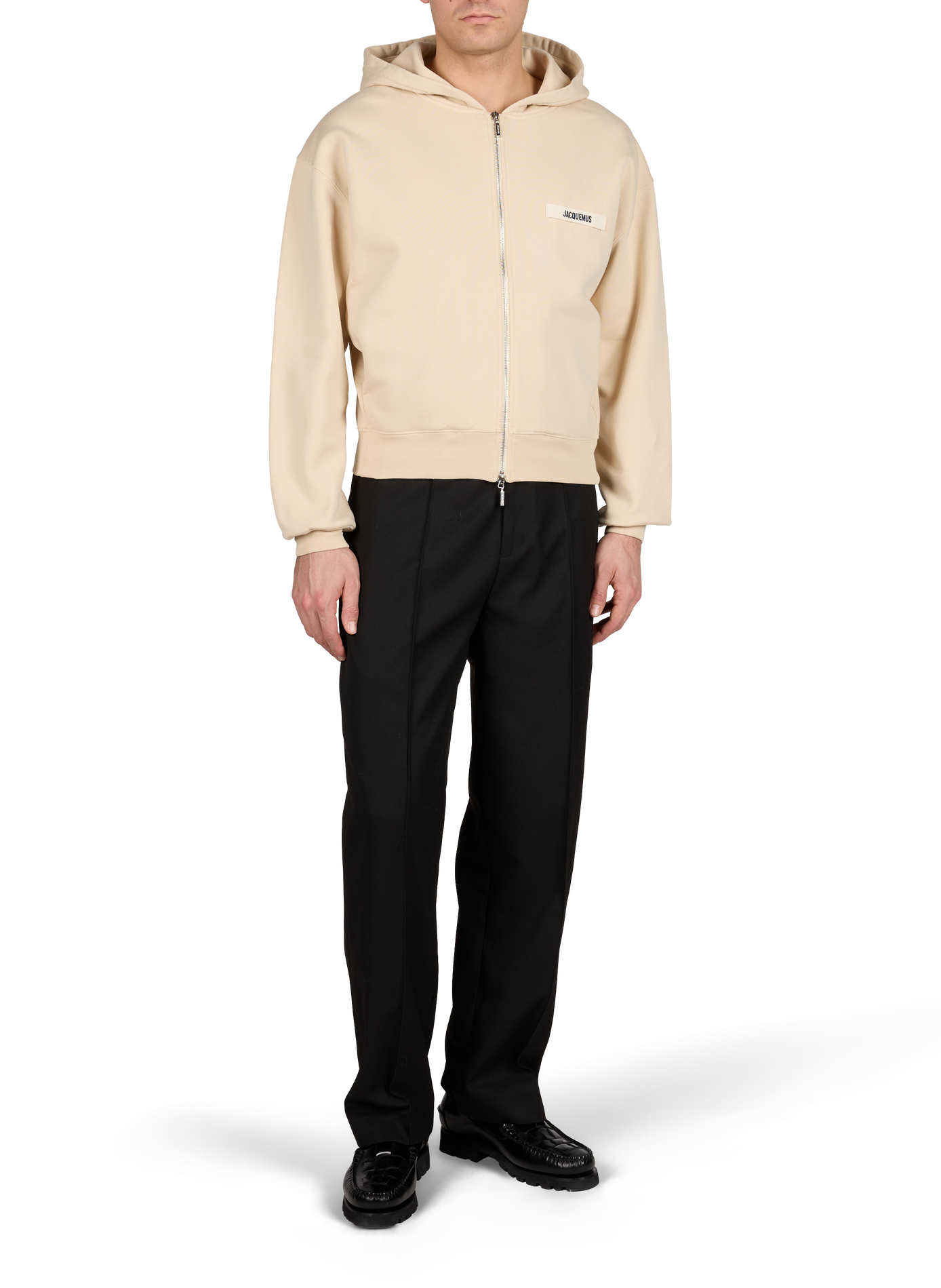 The hoodie Zip gros grain JACQUEMUS Beige