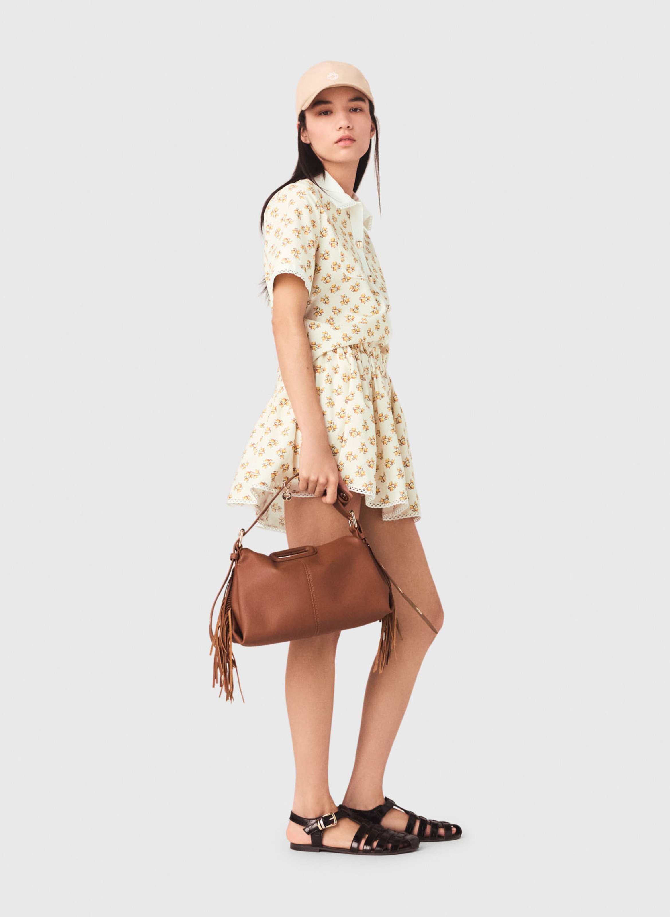 Chemise droite col classique imprimée MAJE Jaune