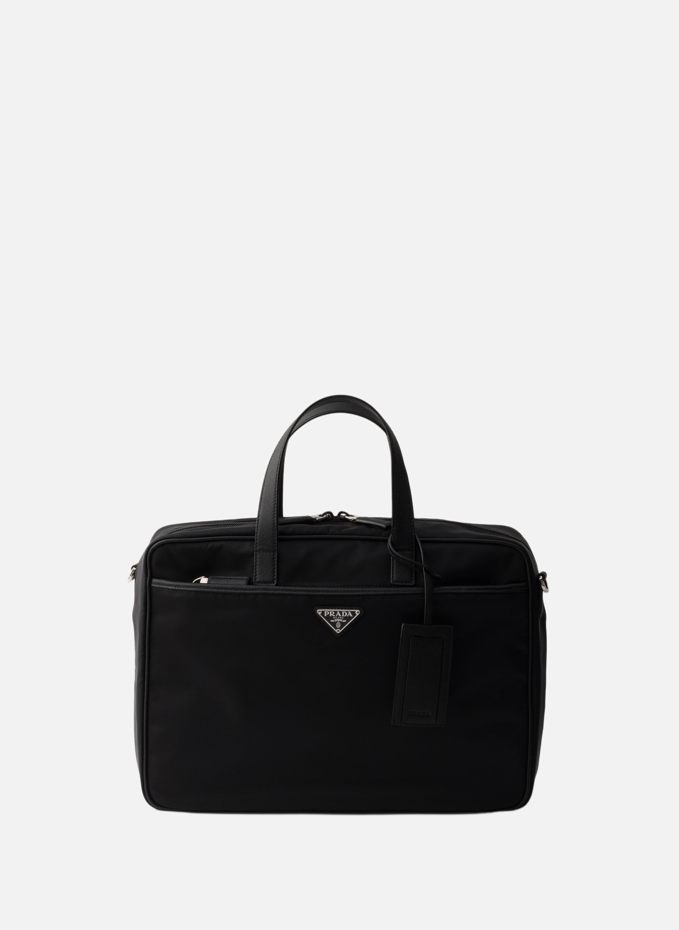 Briefcase en re-nylon et cuir saffiano PRADA Noir