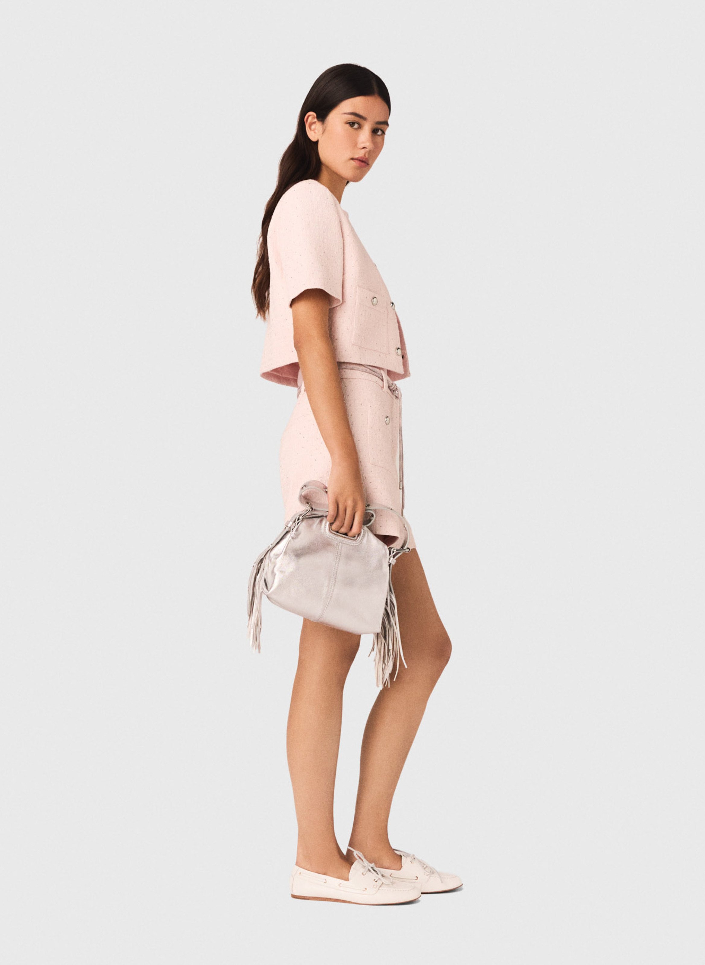 Veste droite à sequins MAJE Rose