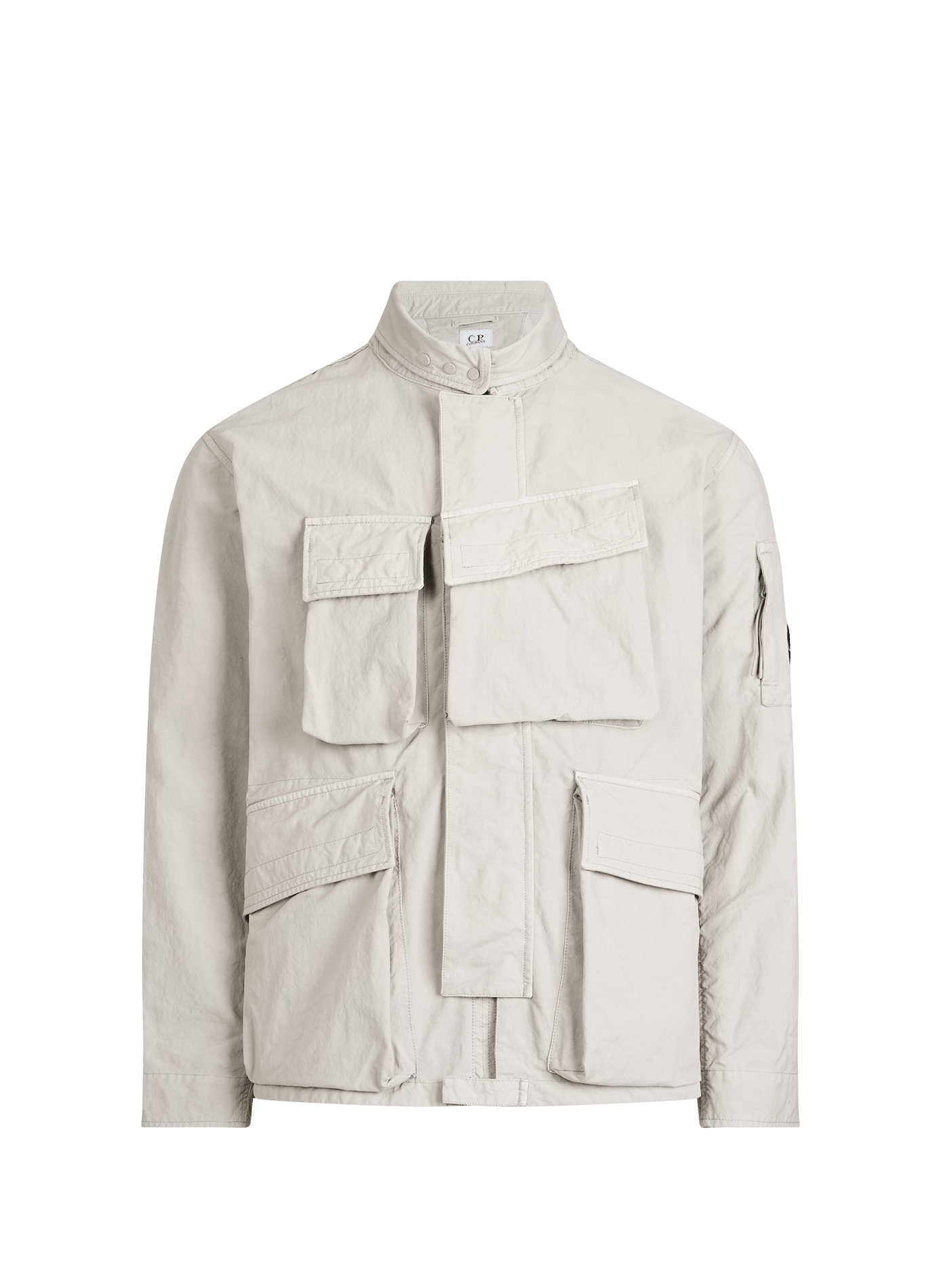 Straight jacket with multiple pockets and high collar CP COMPANY Beige