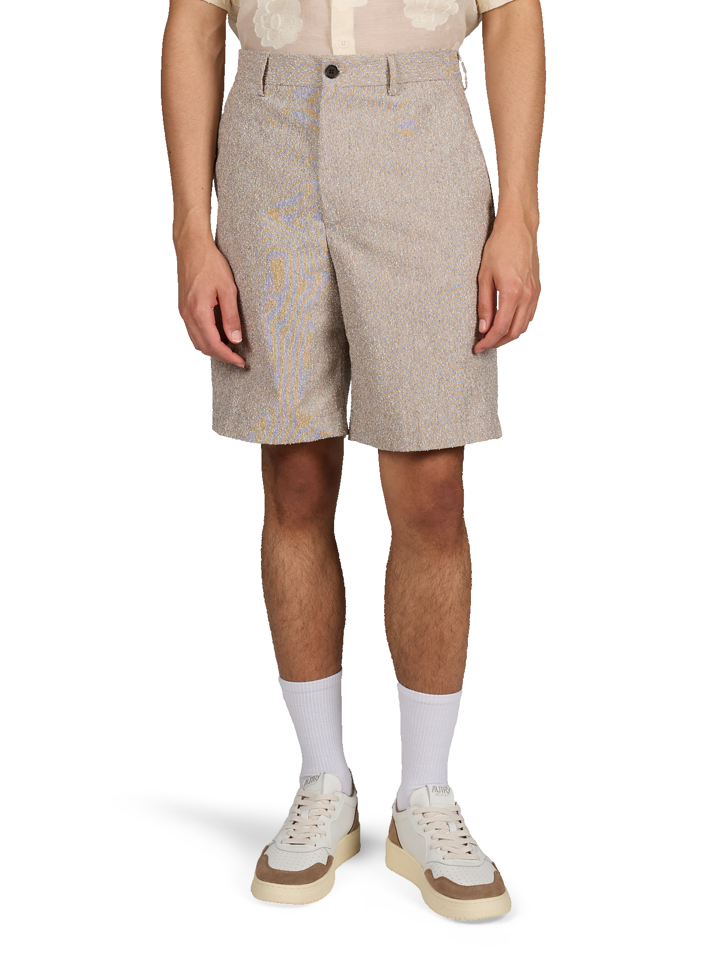 Short in textured cotton blend NN.07 Brown