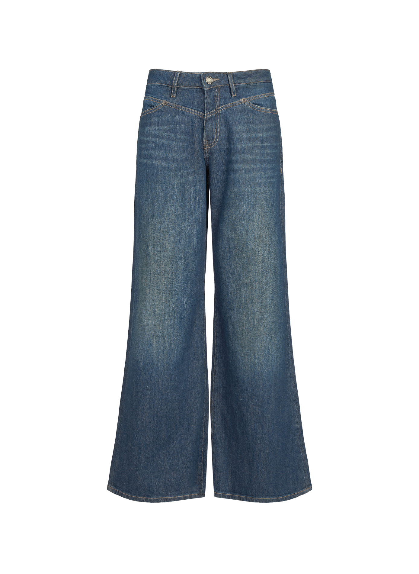 Wide cotton jeans GUESS Blue