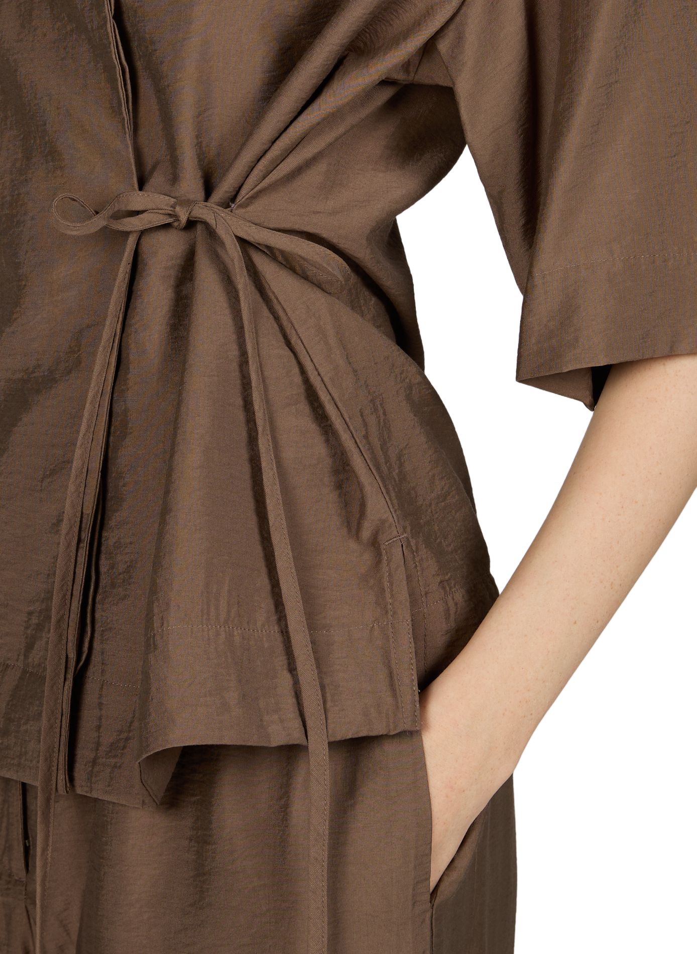 Short-sleeved Tabby shirt OBJECT Brown