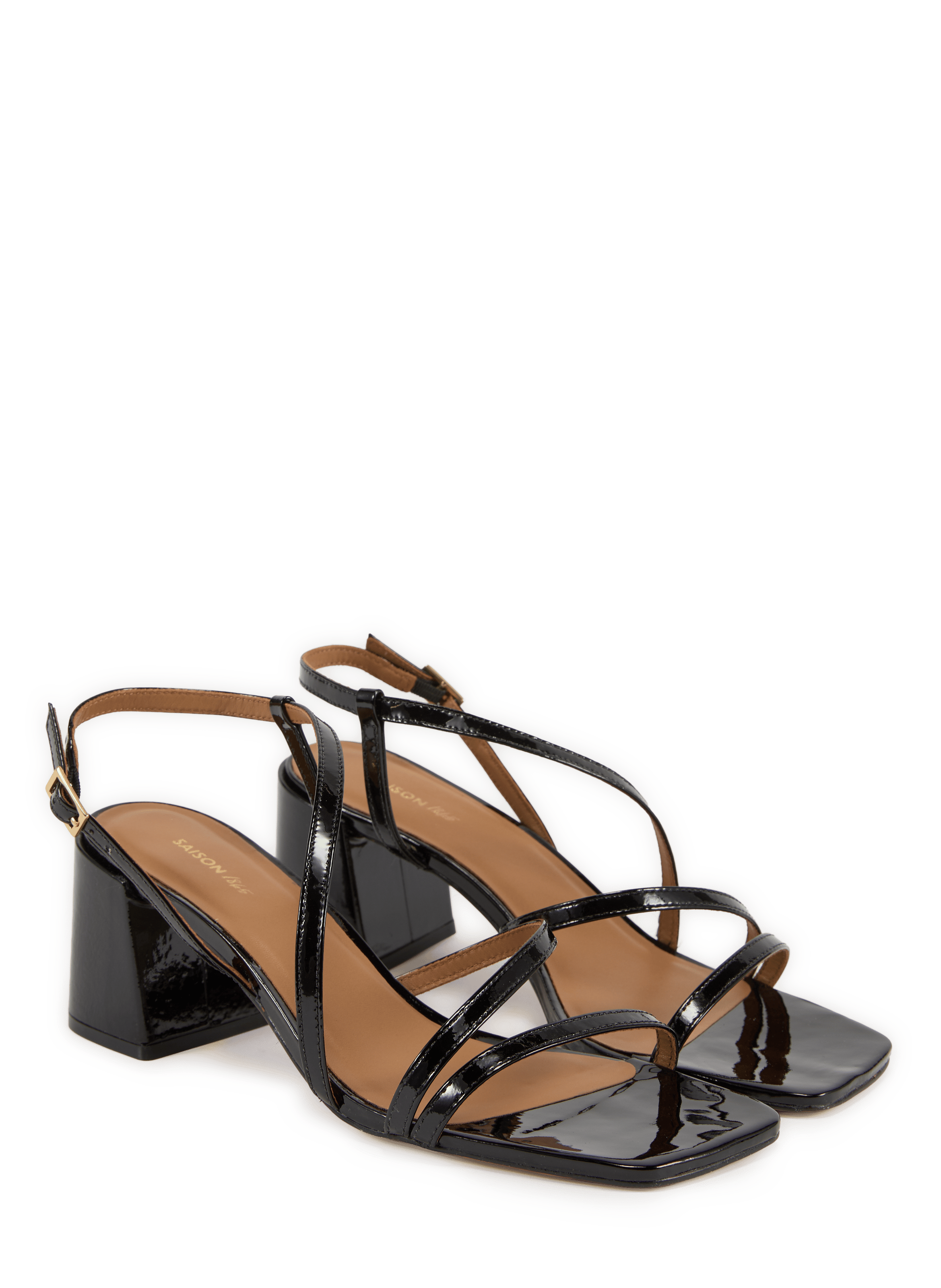 Fexy high-heeled patent leather sandals SAISON 1865 Black