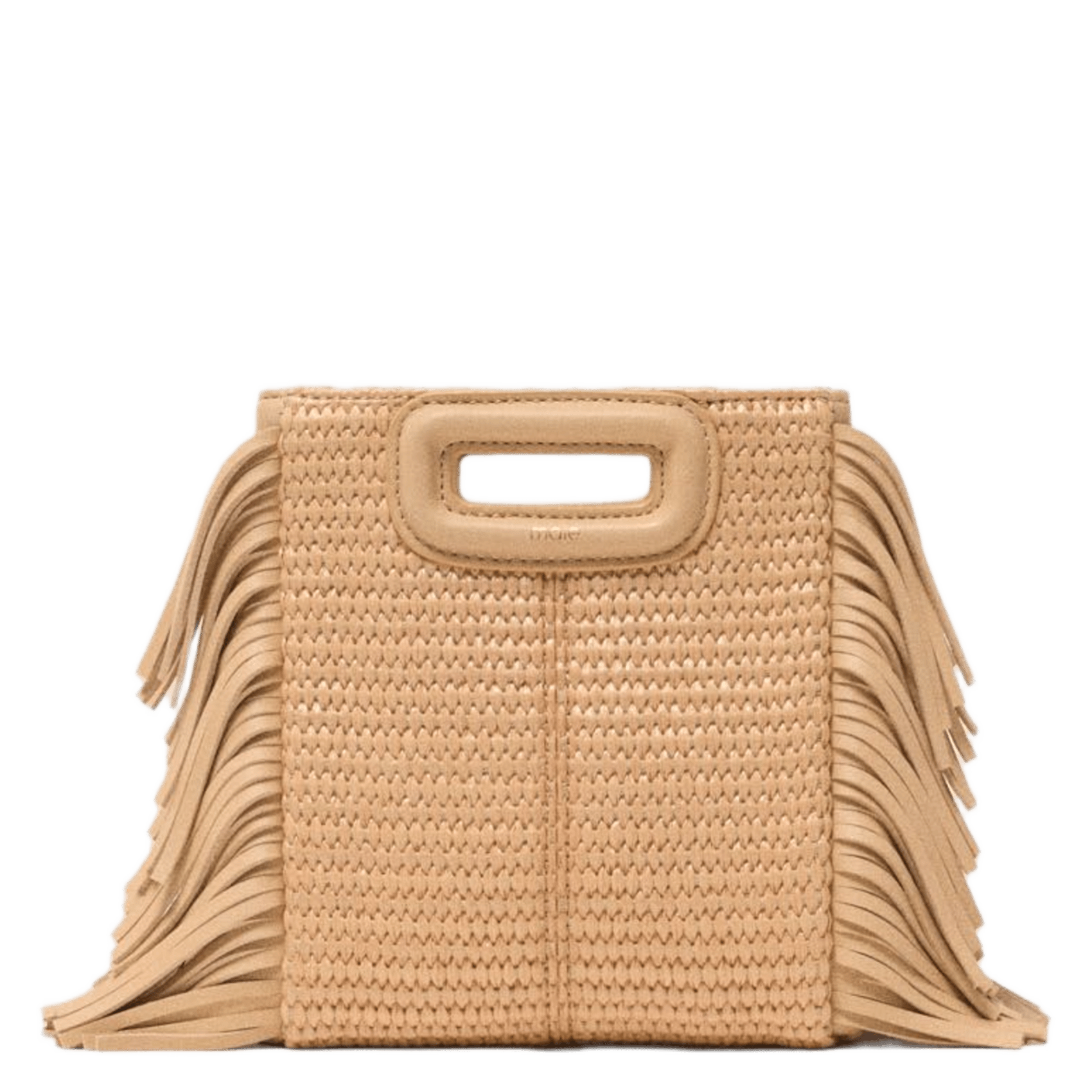Sac bandoulière tressé m mini MAJE Beige