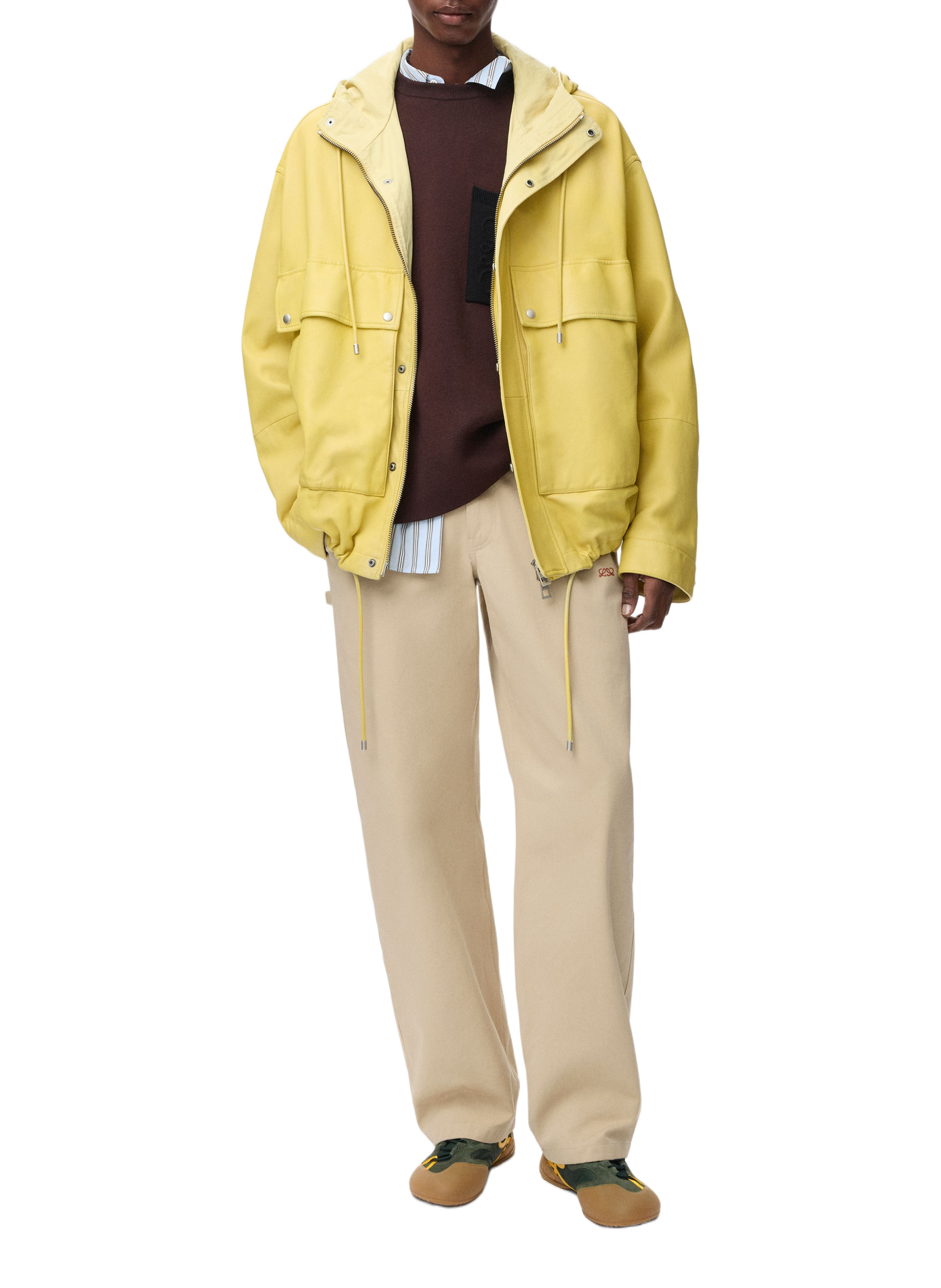 Cotton twill trousers LOEWE Beige