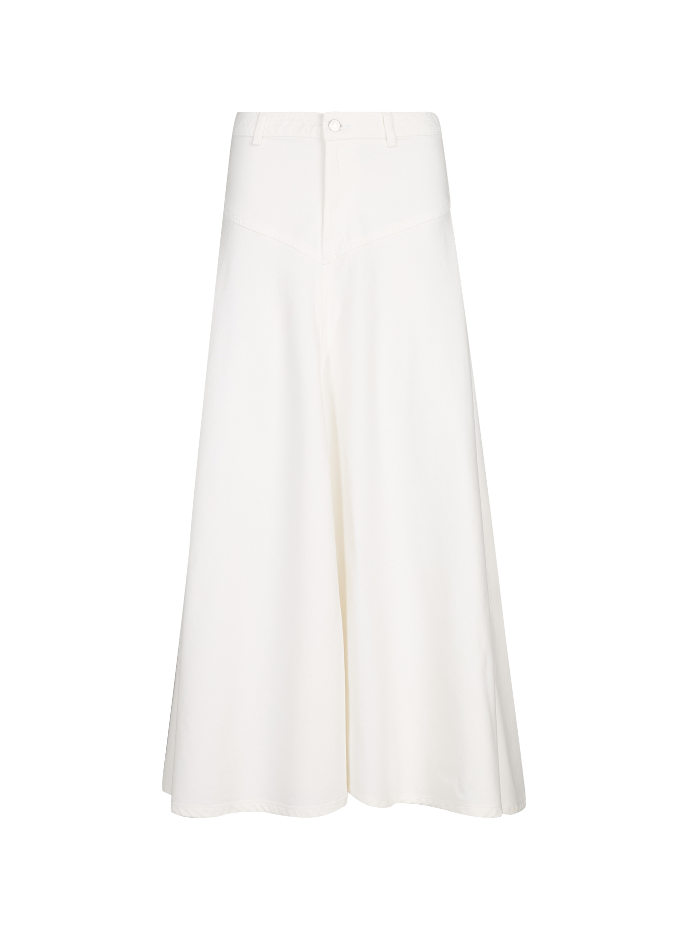 Flared skirt in blended cotton denim TOPSHOP White