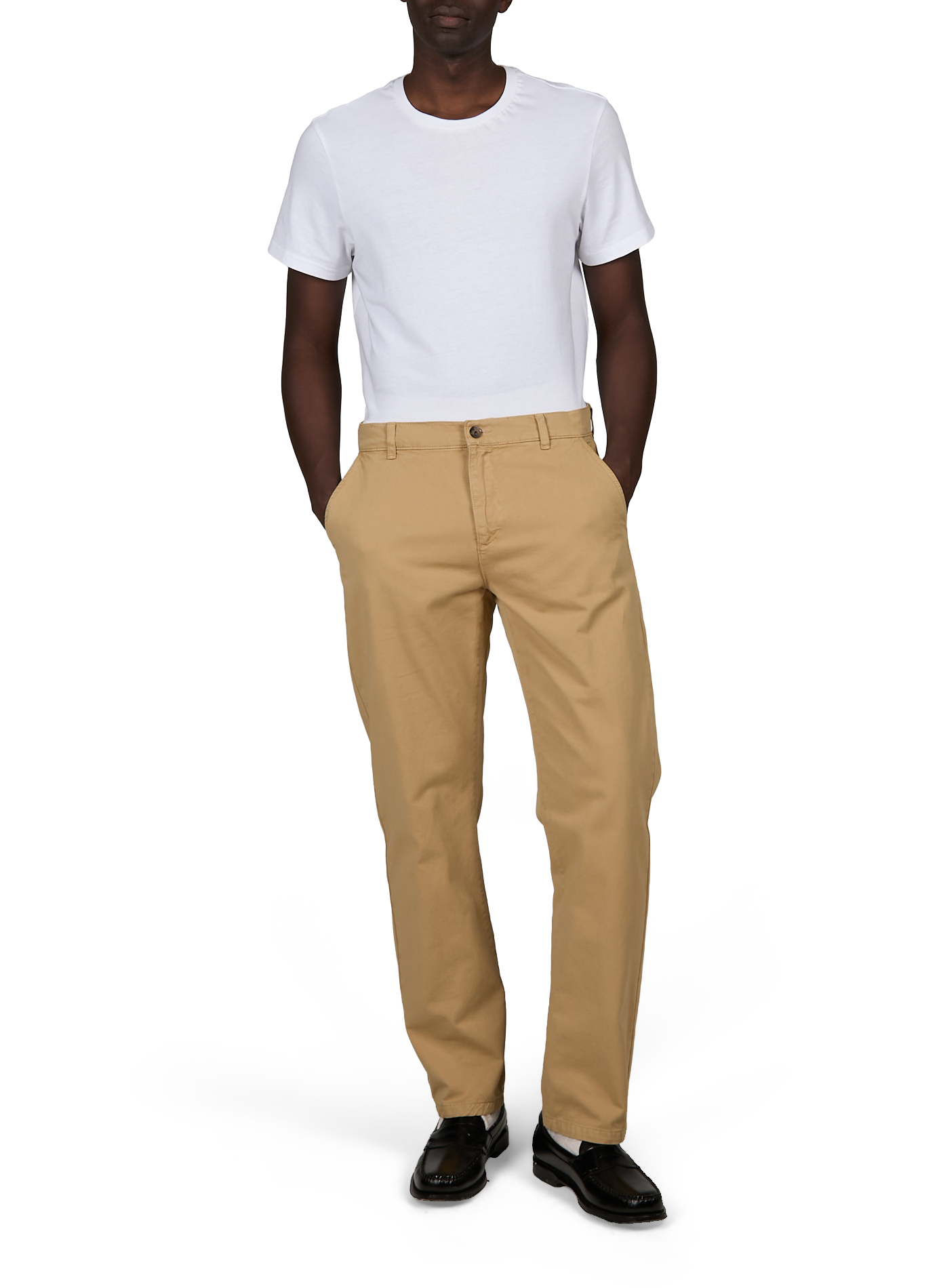 Cotton and linen chino trousers LES DEUX Beige