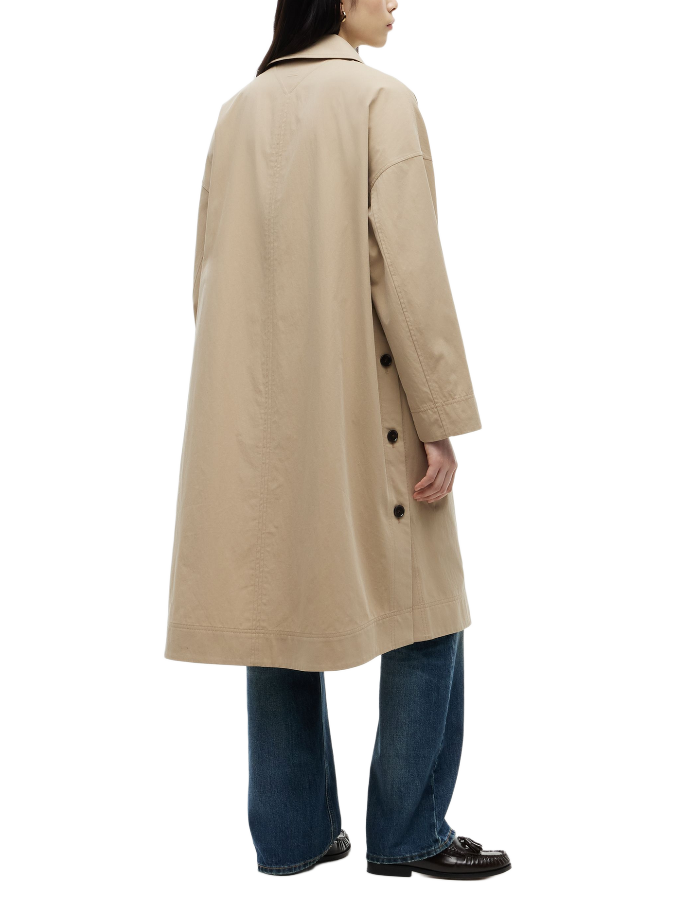 Classic collar trench coat in blended cotton TOMMY HILFIGER Beige