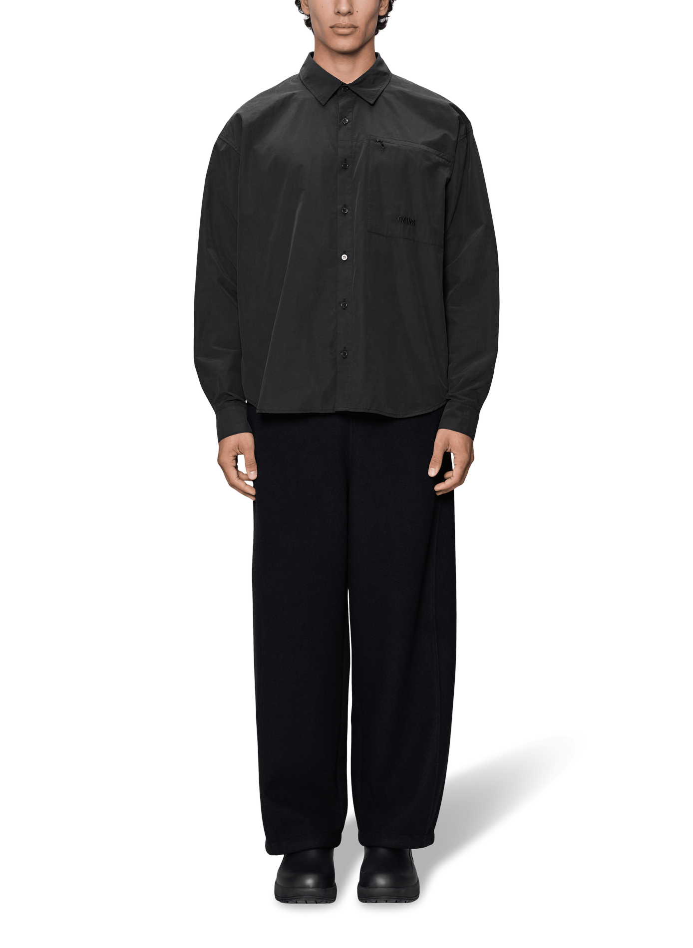 Chemise en coton mélangé RAINS Noir