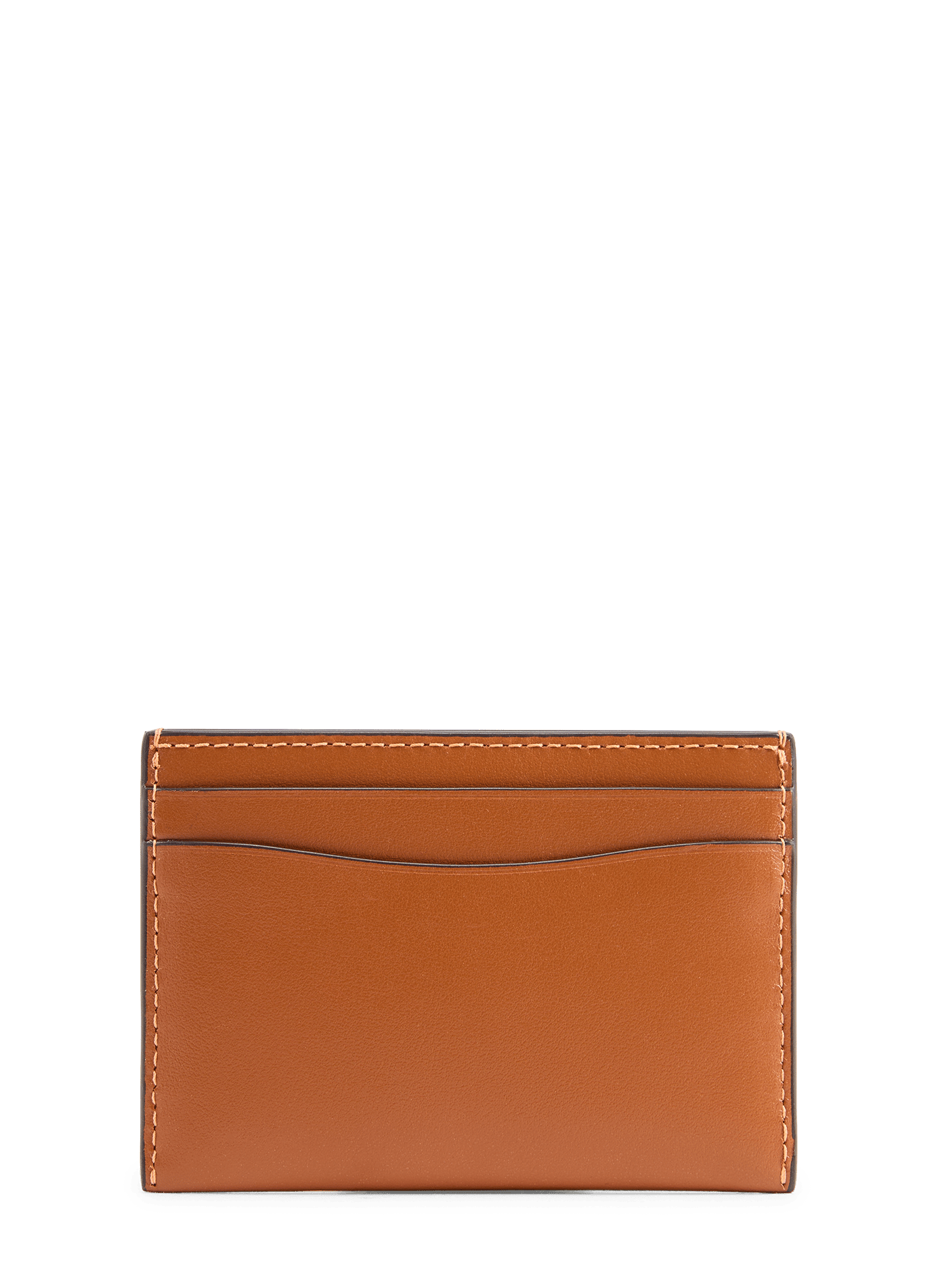 Leather card holder  COACH Brown