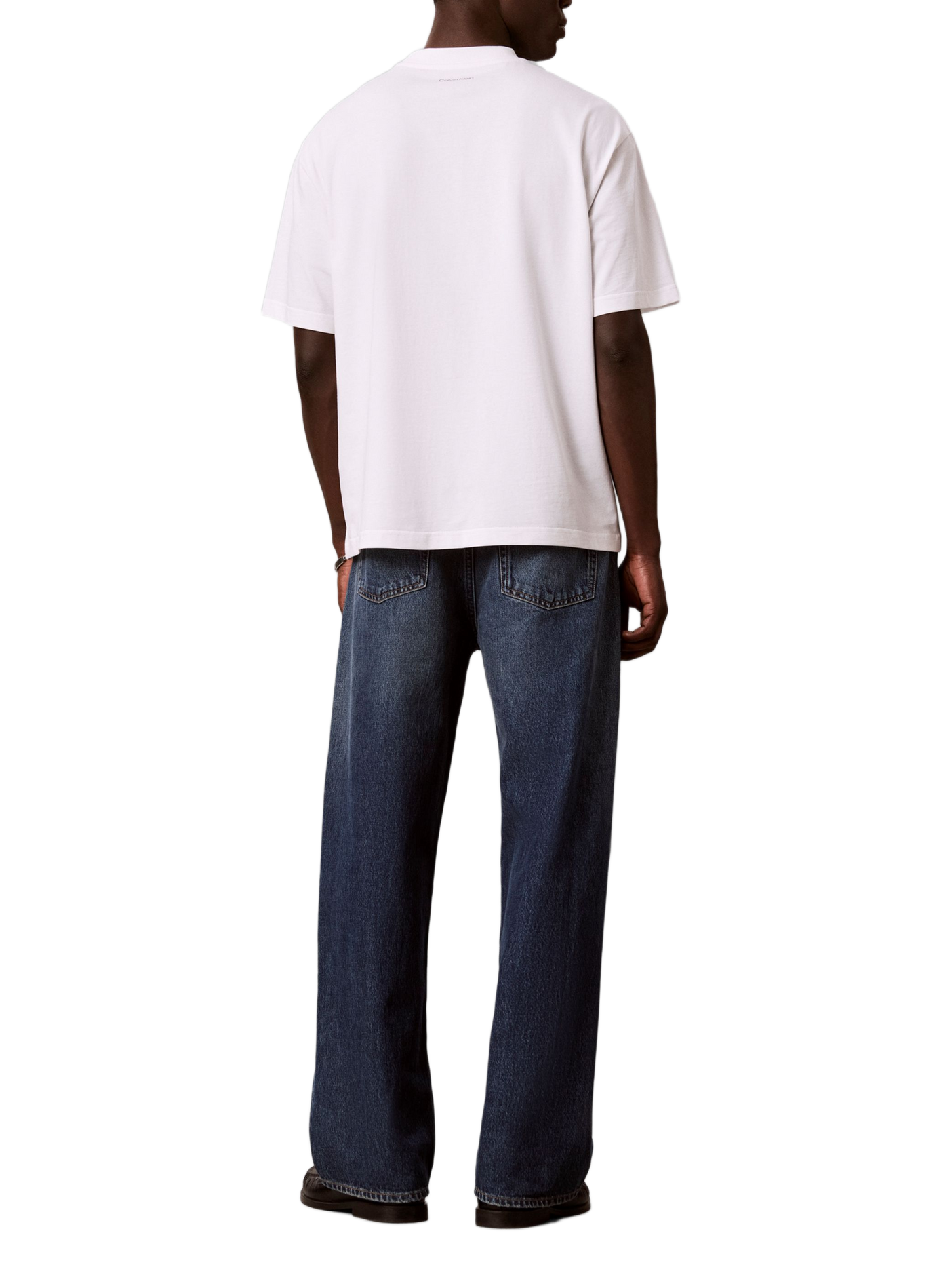 Tee-shirt col rond en coton CALVIN KLEIN Blanc