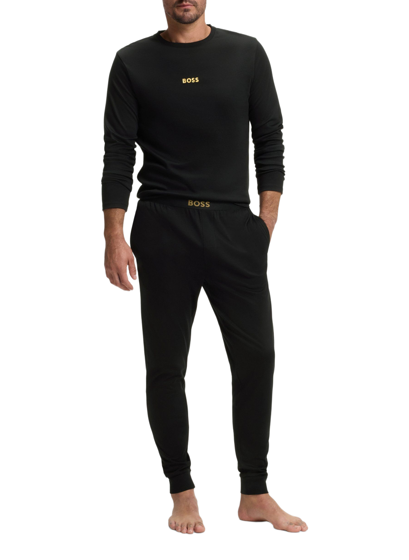 Ensemble de pyjamas à logo en coton BOSS Schwarz