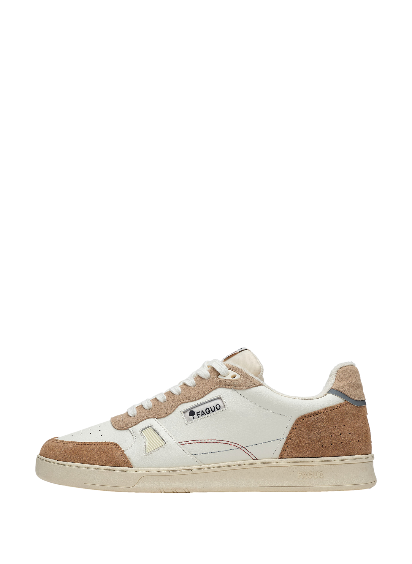 Mixed leather sneakers FAGUO Beige