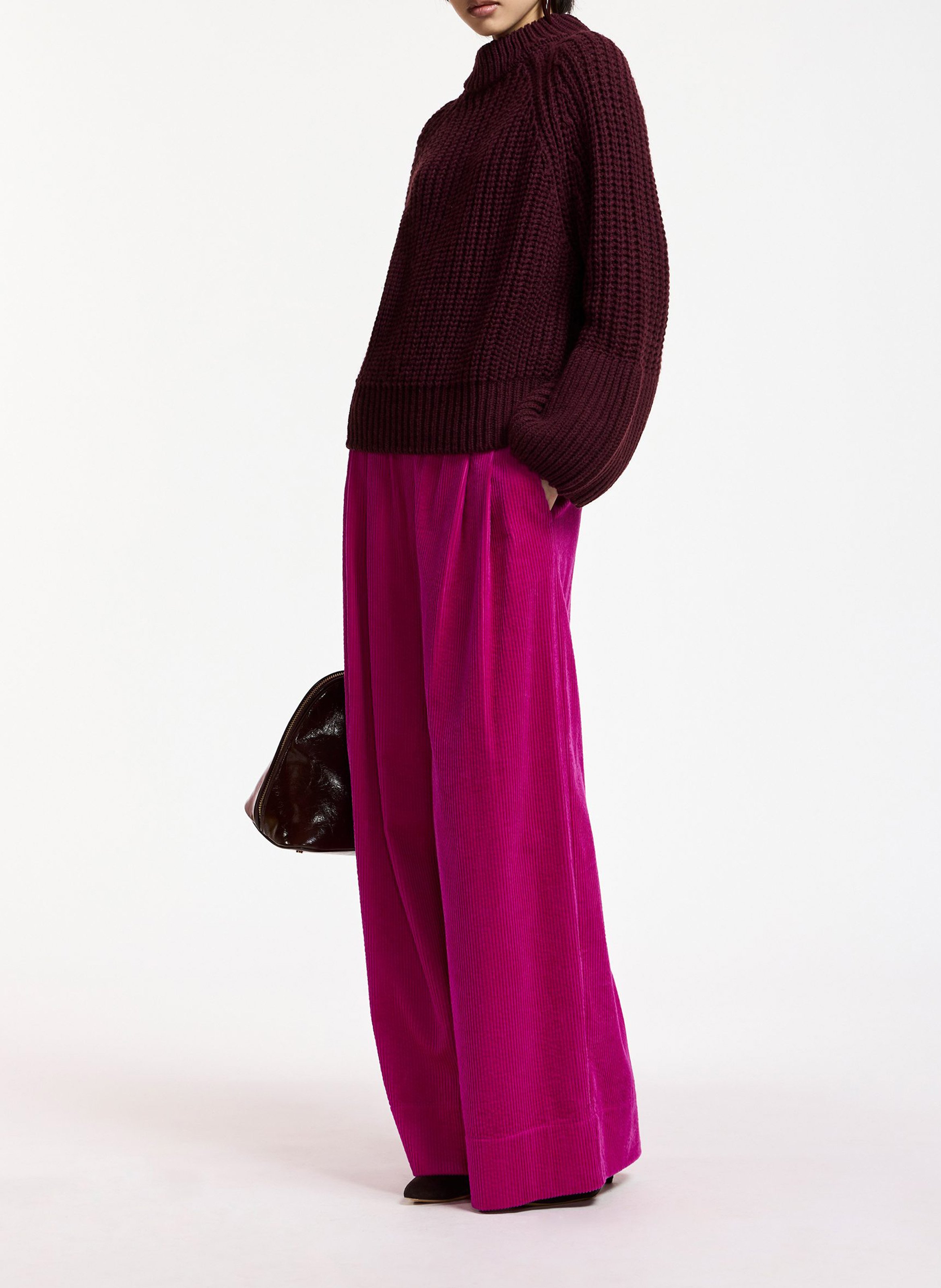 Pantalon large en coton kitch ESSENTIEL ANTWERP Rose