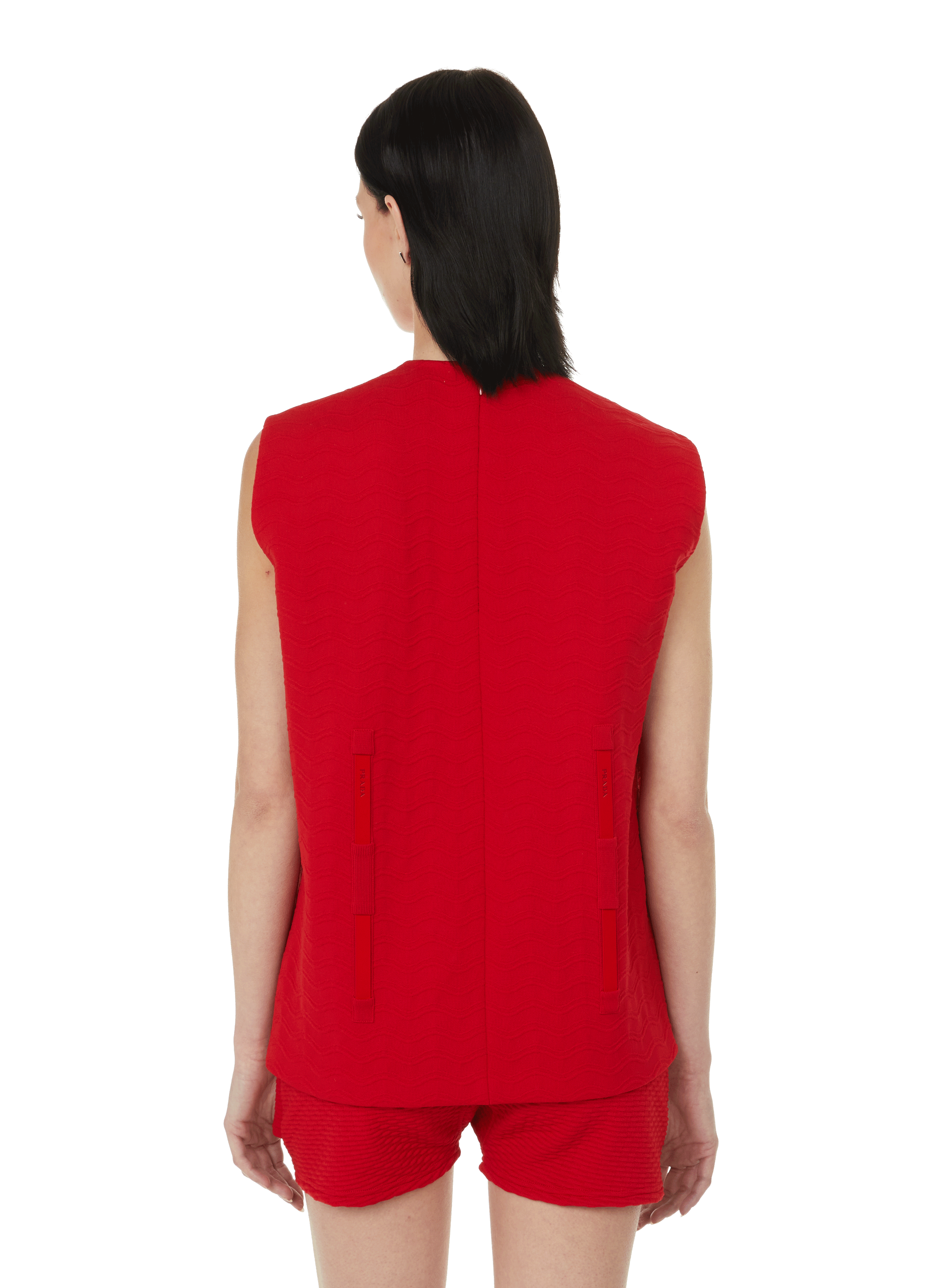 Wave jacquard top  PRADA Red