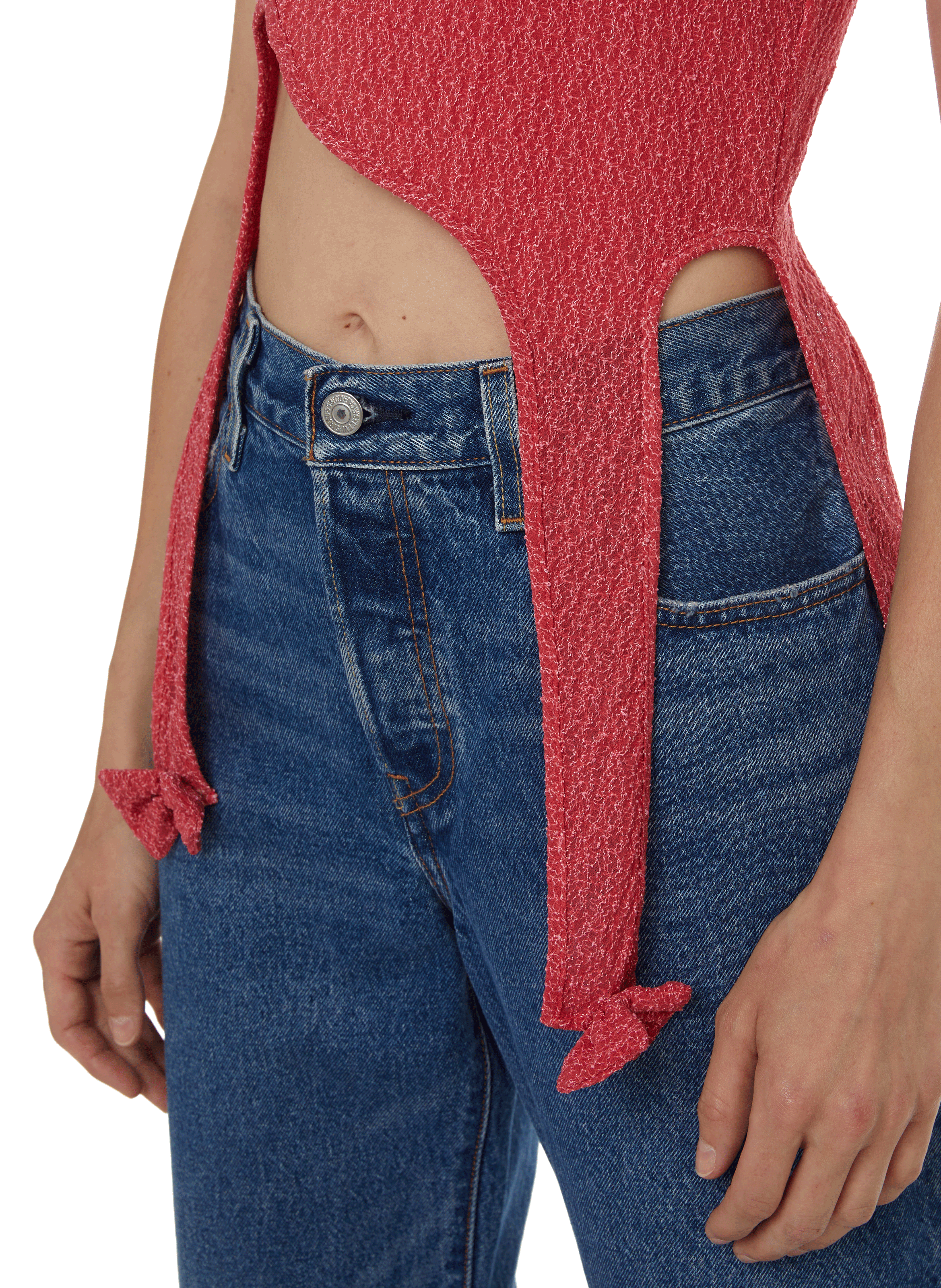 Top sans manches avec noeuds COLLINA STRADA Rose