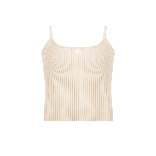 Courrèges Knitted Tank Top In Neutral