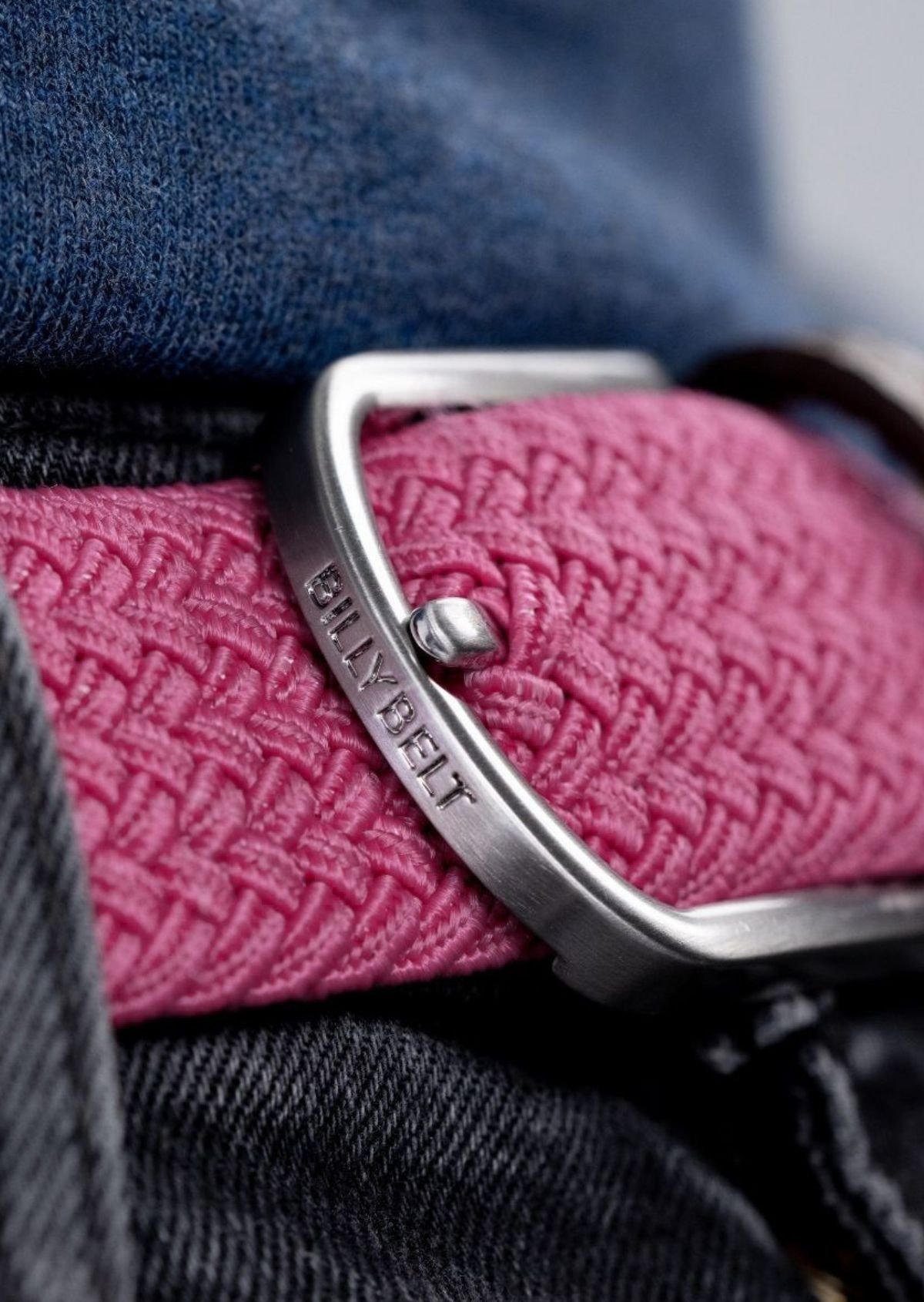 Ceinture tressée élastique unie BILLYBELT Rose