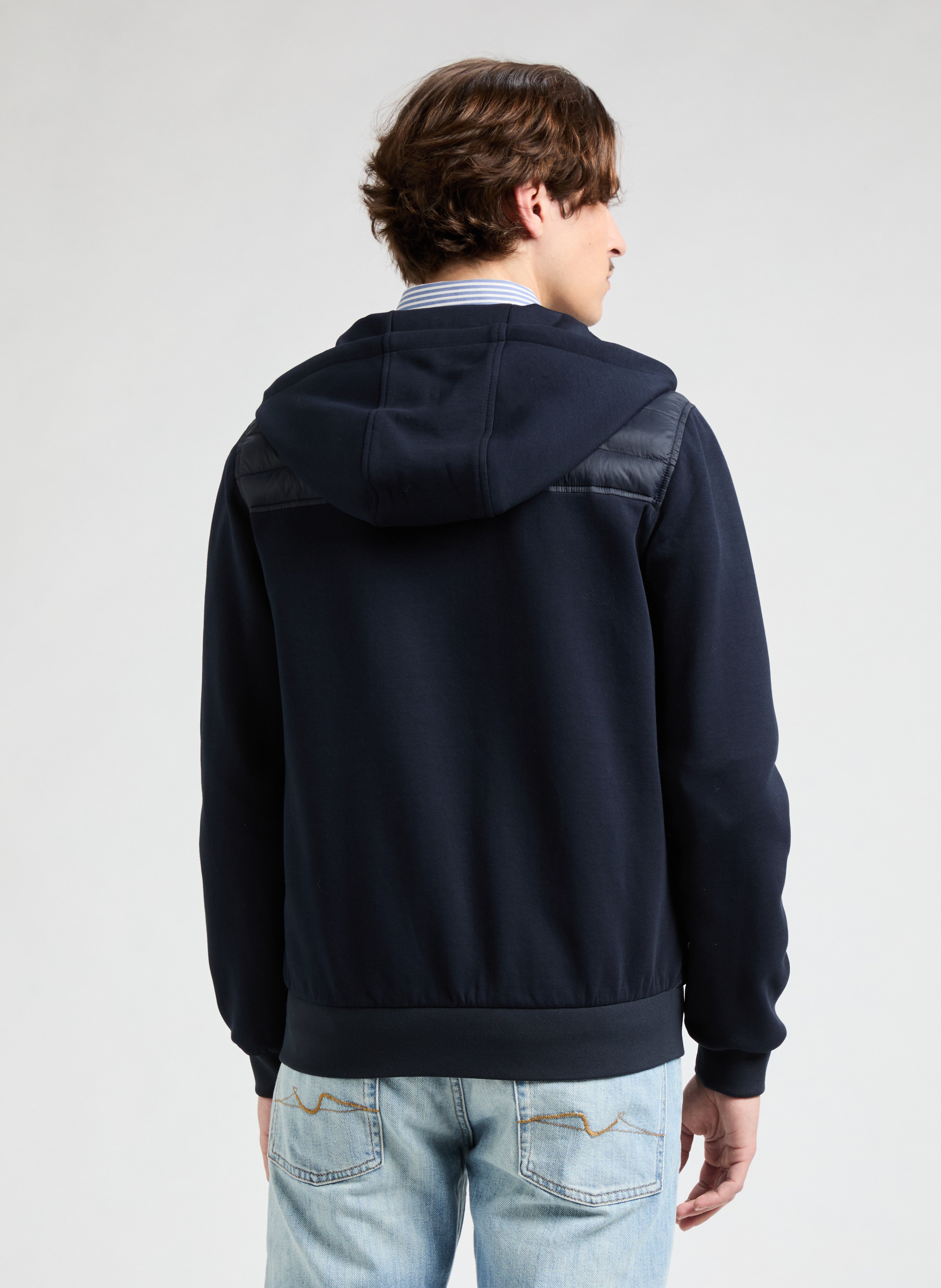 Quilted bi-material jacket TOMMY HILFIGER Blue