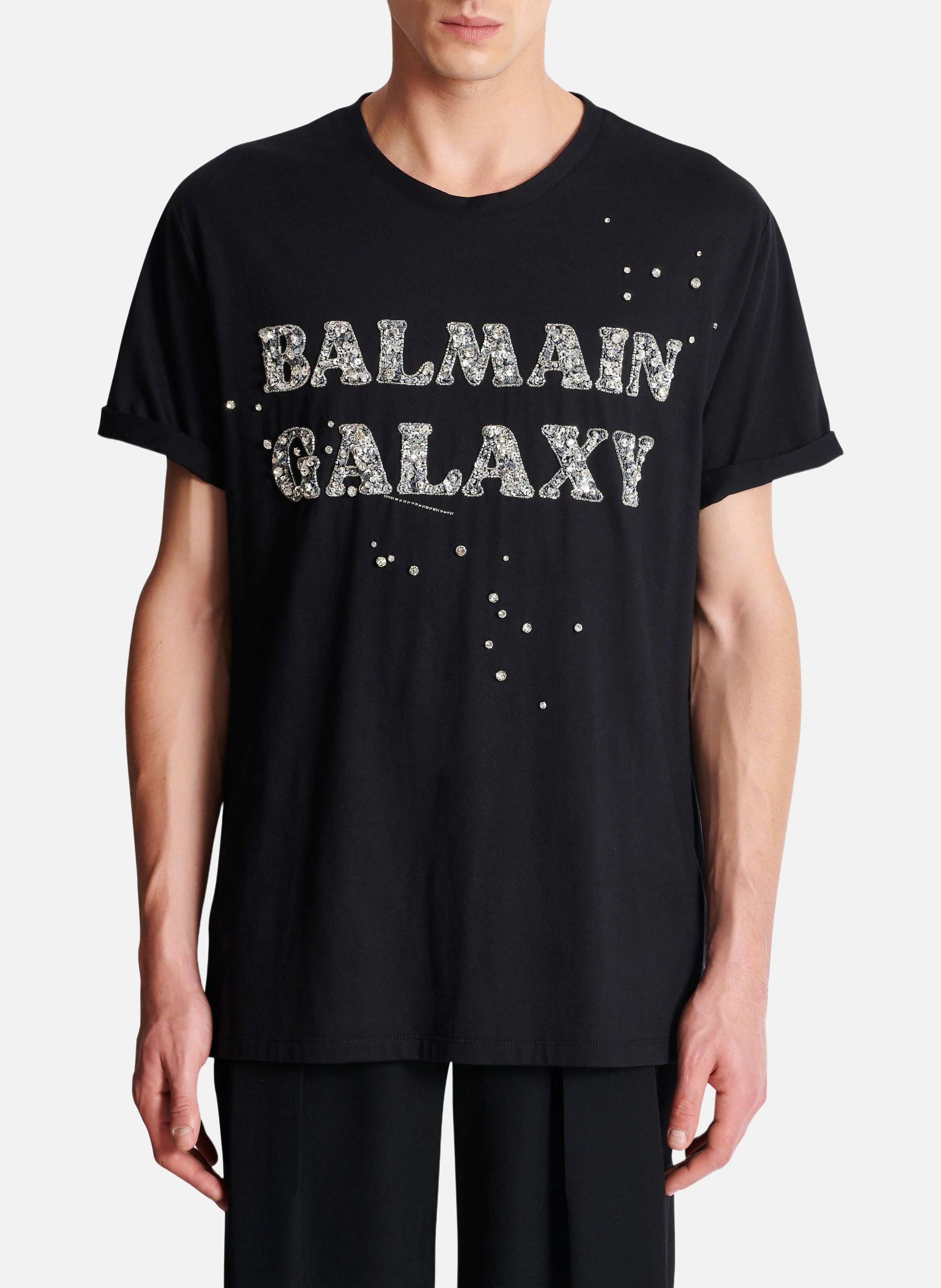 T-shirt brodé balmain galaxy BALMAIN Argent