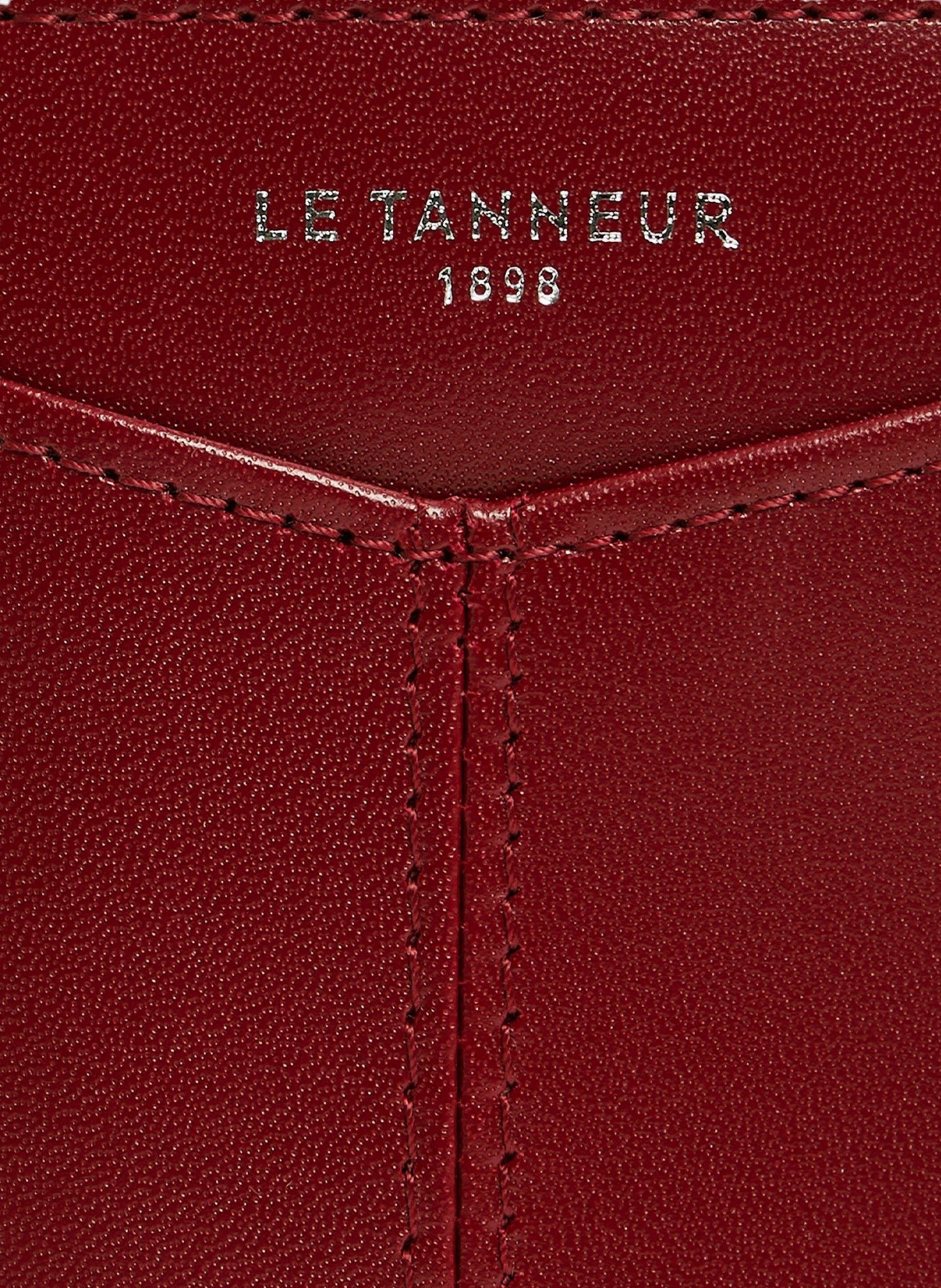 Porte cartes vertical charlotte en cuir lisse LE TANNEUR Rouge