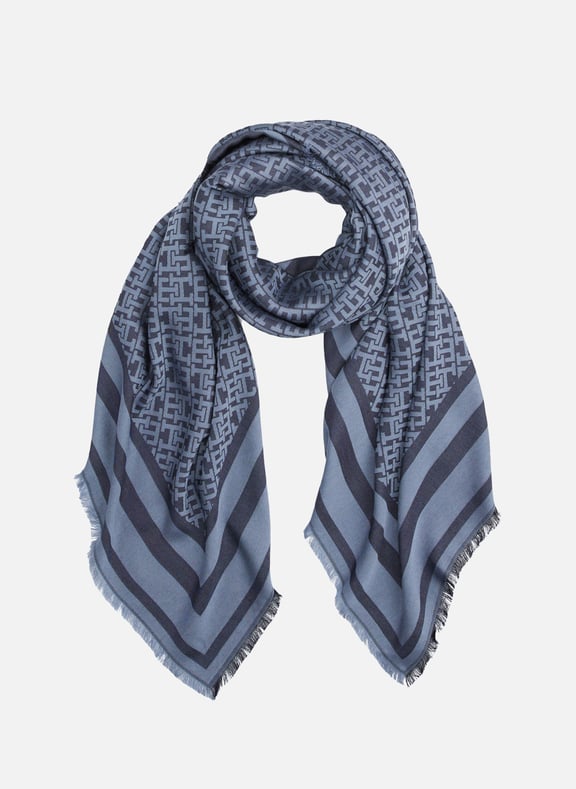 Printed scarf Blue by TOMMY HILFIGER TOMMY HILFIGER Printed scarf Blue
