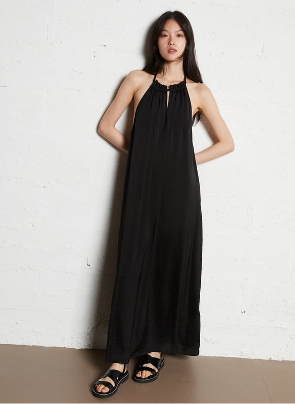 Robe longue satinée solal Noir by BA&SH BA&SH Robe longue satinée solal Noir